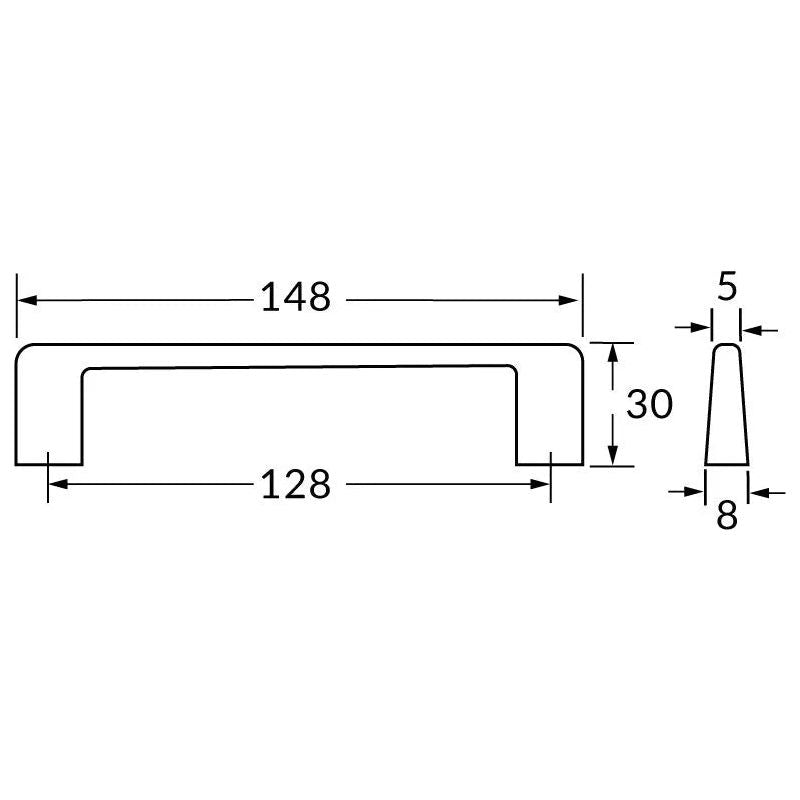 Rocheleau - R73468 Pull - POI-R73468-128-GA | Montreal Lighting & Hardware