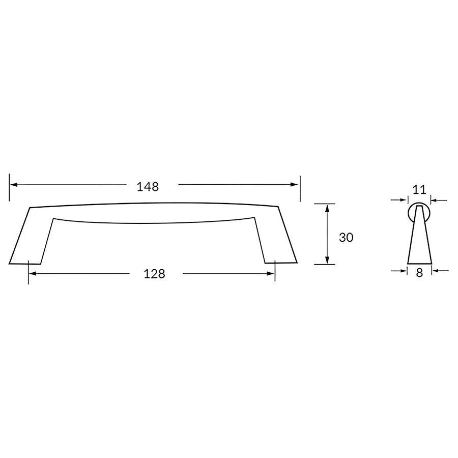 Rocheleau - R759 Pull - POI-R759-128-BNL | Montreal Lighting & Hardware