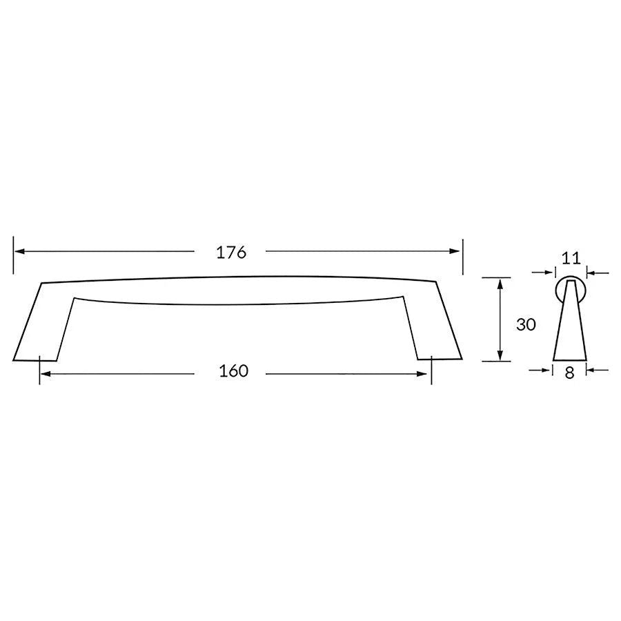 Rocheleau - R759 Pull - POI-R759-128-BNL | Montreal Lighting & Hardware