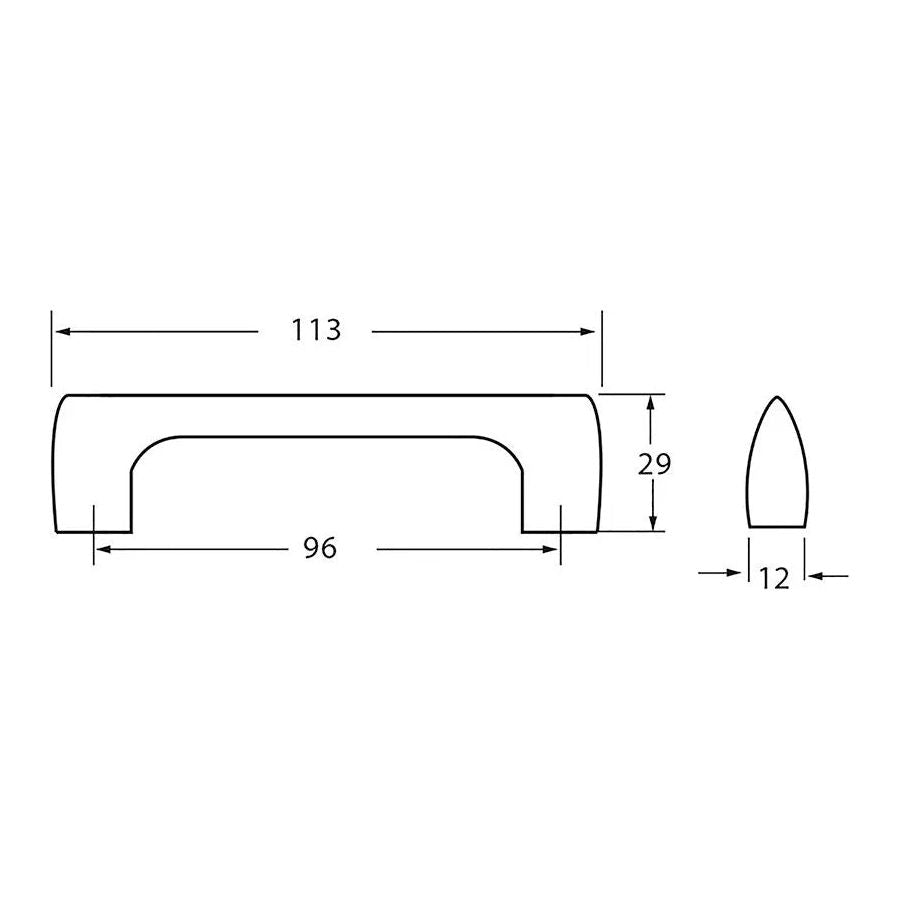 Rocheleau - R814 Pull - POI-R814-160-ABP | Montreal Lighting & Hardware