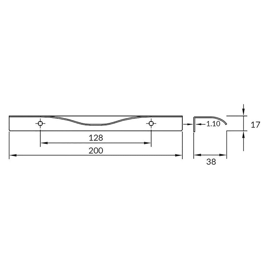 Rocheleau - V0254 Pull - POI-V0254128-L24 | Montreal Lighting & Hardware