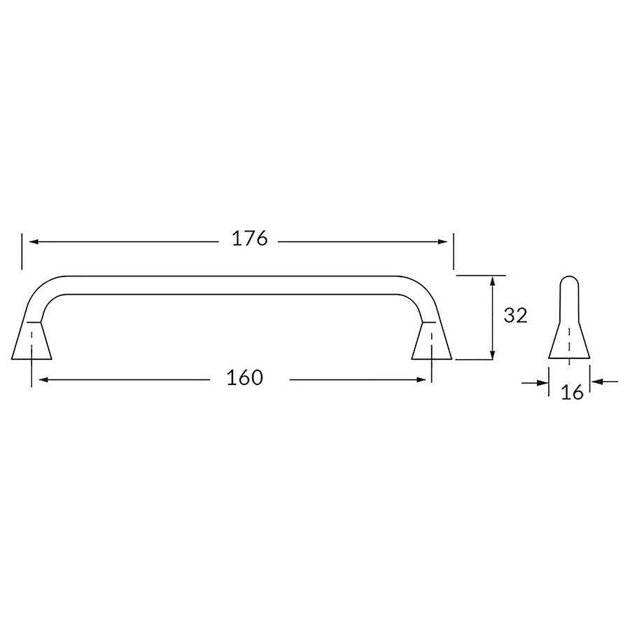 Rocheleau - V447 Pull - POI-V447-160-Z26 | Montreal Lighting & Hardware