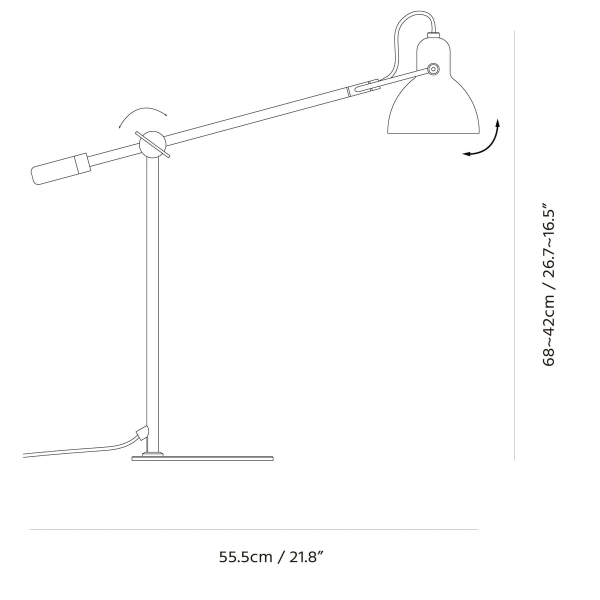 Seed Design - Laito Gentle Table Lamp - SQ-793MDR-BLK | Montreal Lighting & Hardware