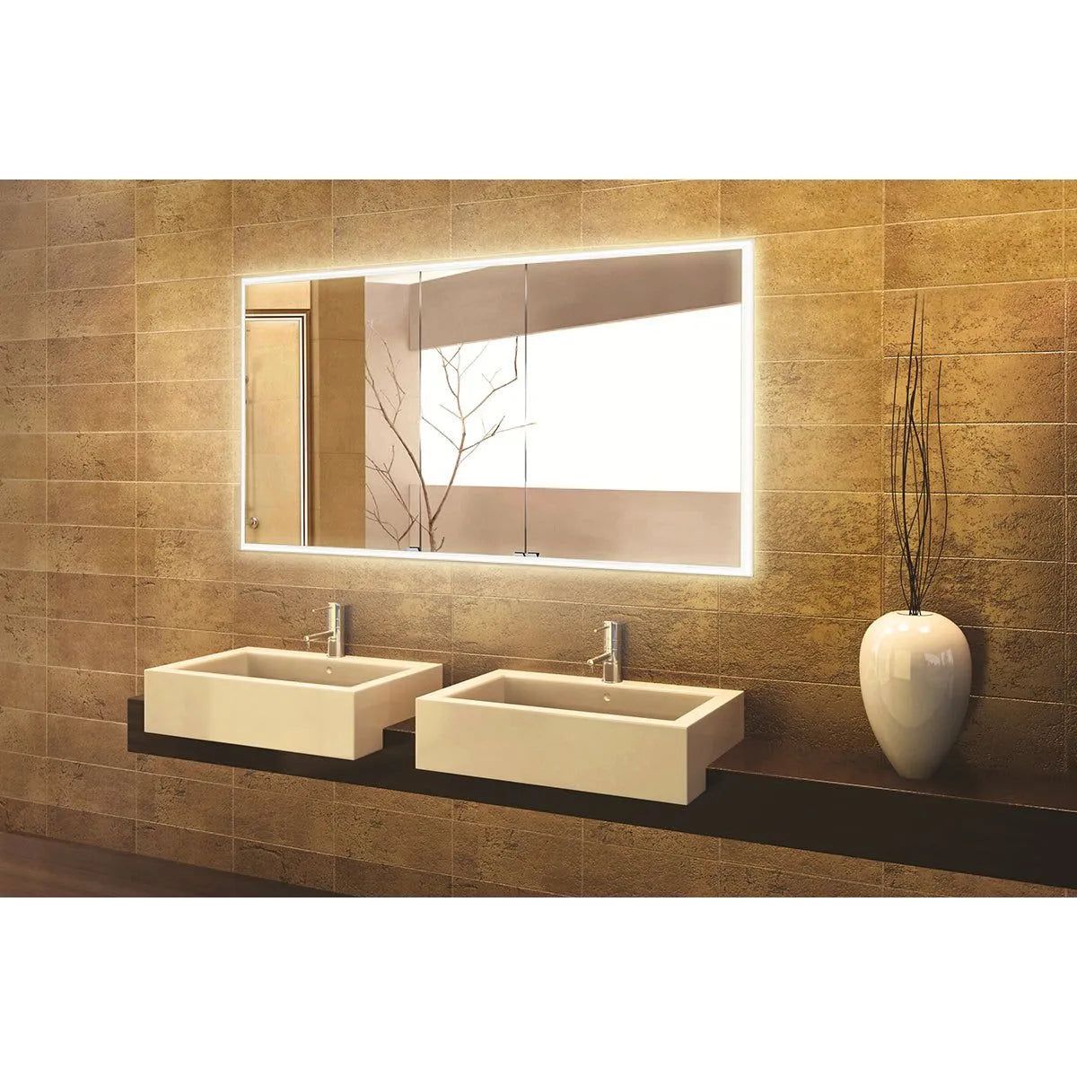 Sidler - QUADRO Triple Mirror Medicine Cabinet - 1.1015.013 | Montreal Lighting & Hardware