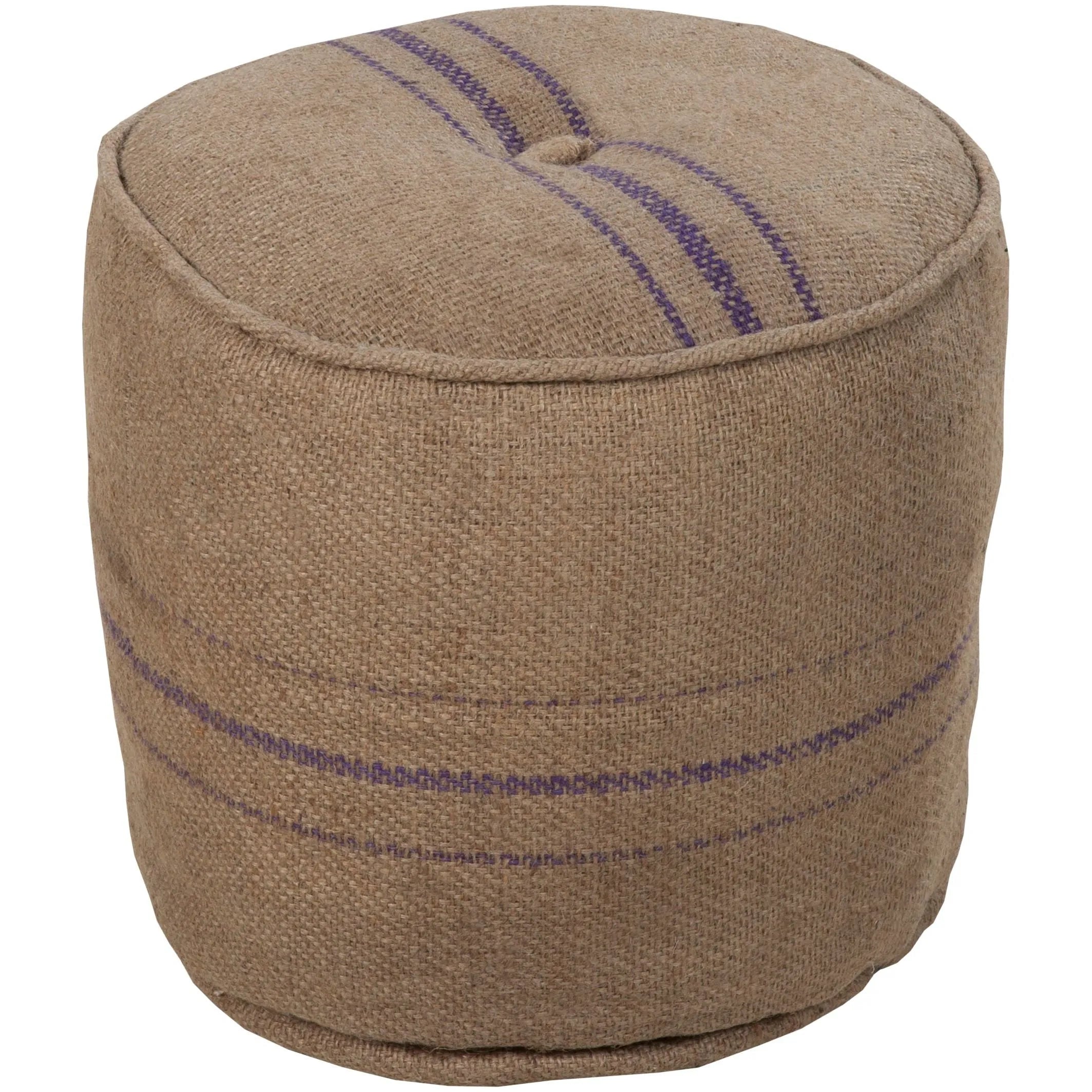 Surya - Burlap Pouf - POUF-13 | Montreal Lighting & Hardware