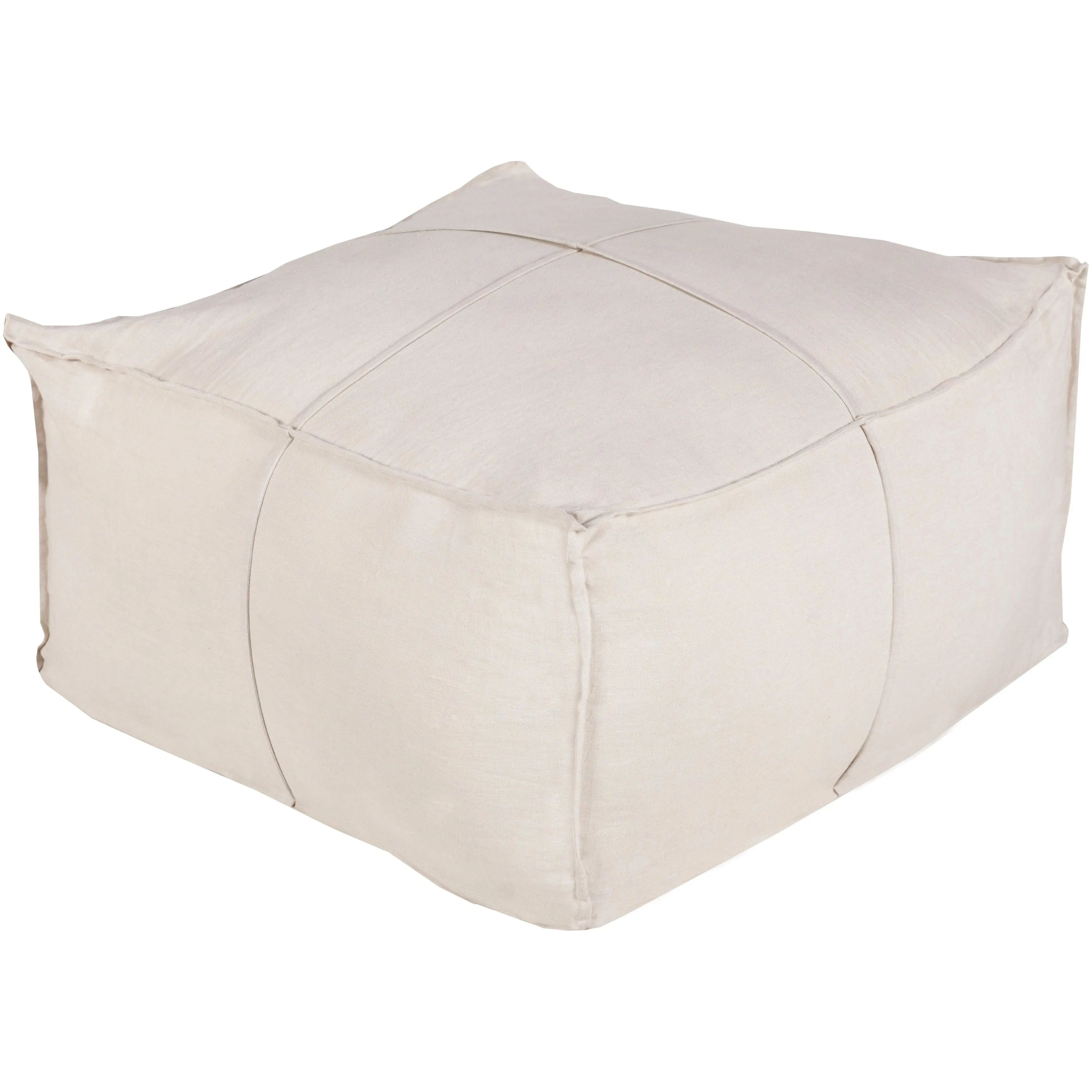 Surya - Solid Linen Pouf - SLPH-001 | Montreal Lighting & Hardware