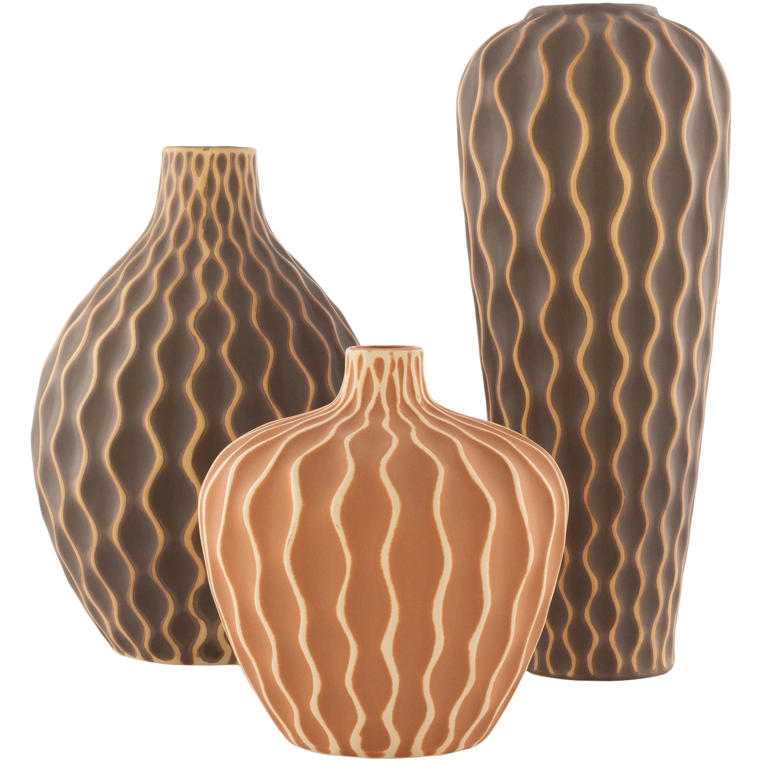 Surya - Waves Vase - WVS001-SET | Montreal Lighting & Hardware