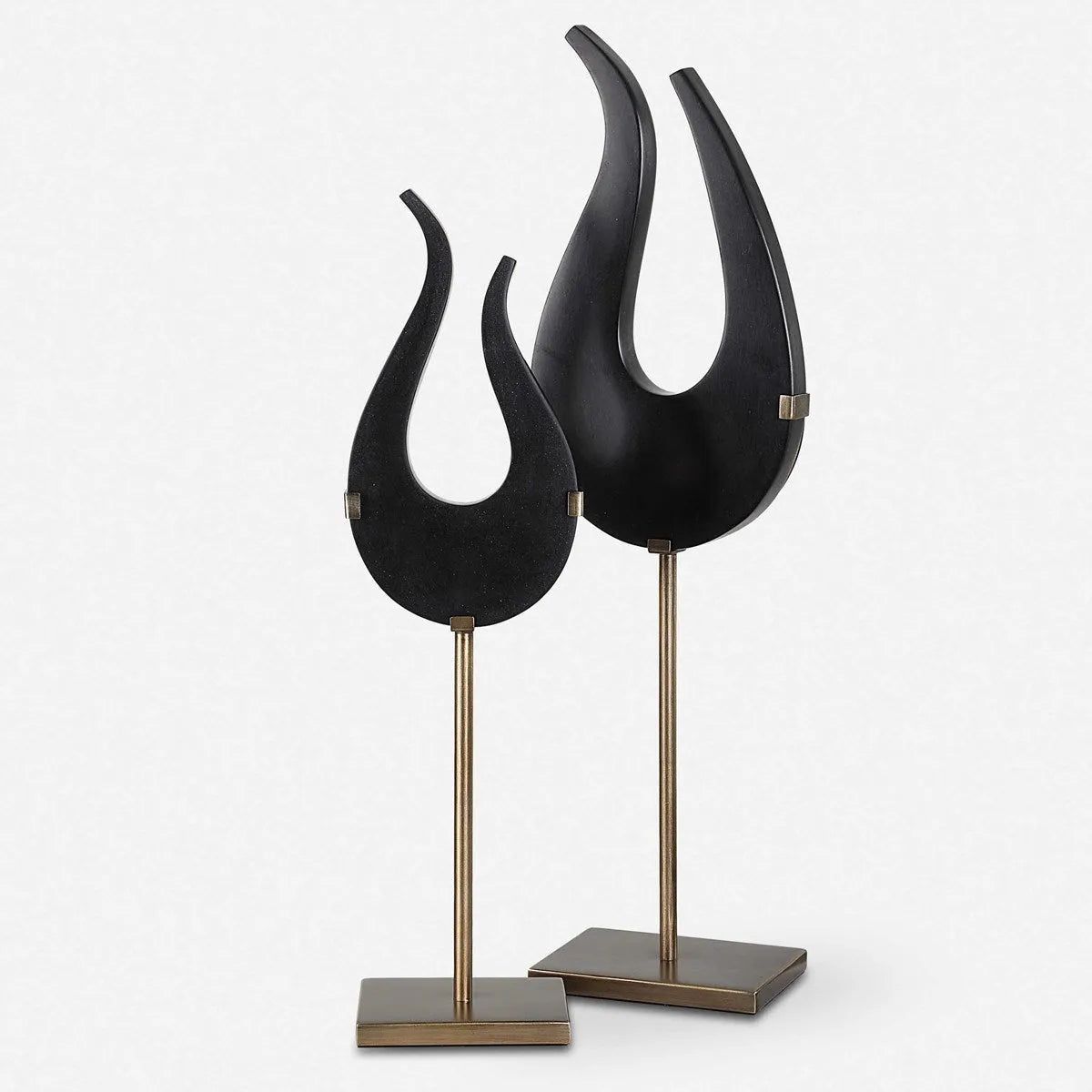 The Uttermost - Black Flame Sculptures - Set of 2 - 18136 | Montreal Lighting & Hardware