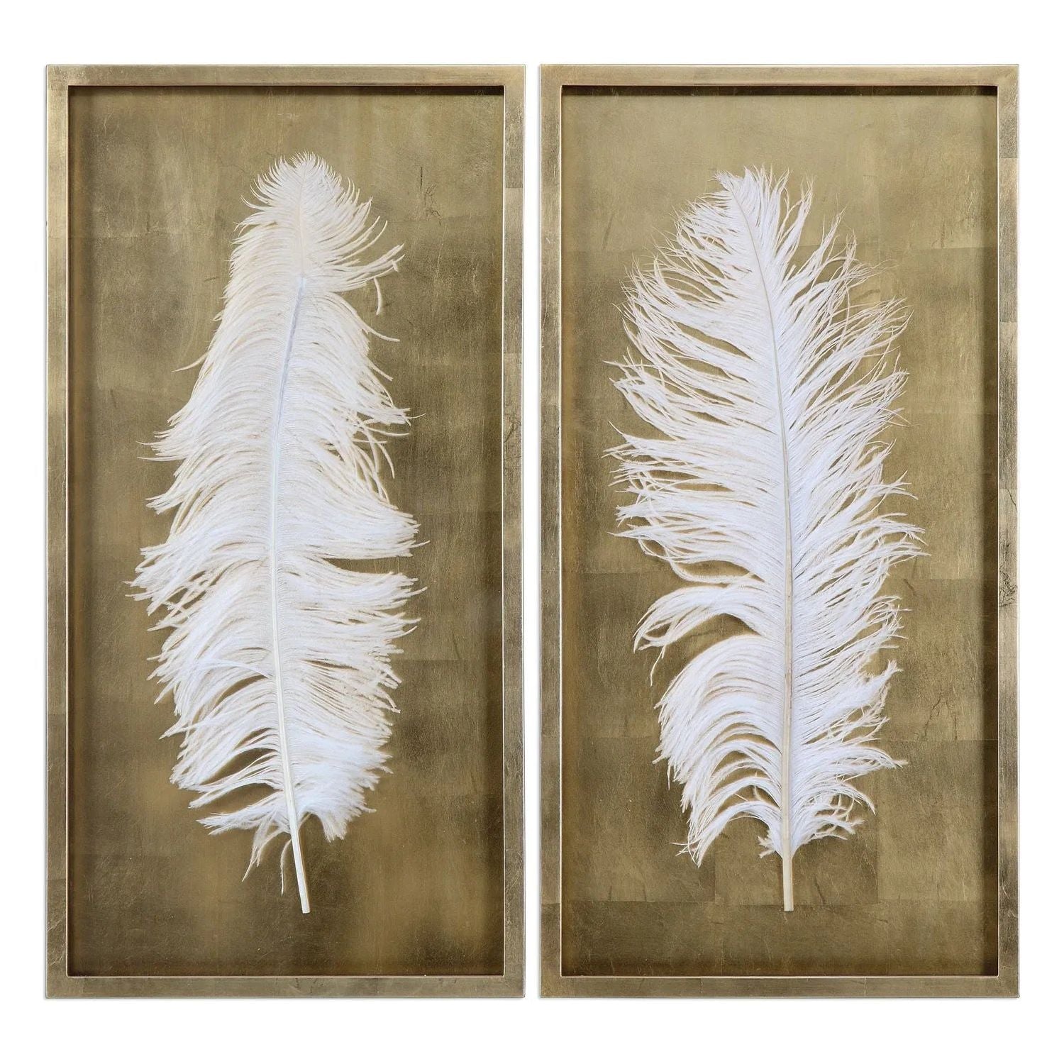 The Uttermost - White Feathers Shadow Box S/2 - 04057 | Montreal Lighting & Hardware