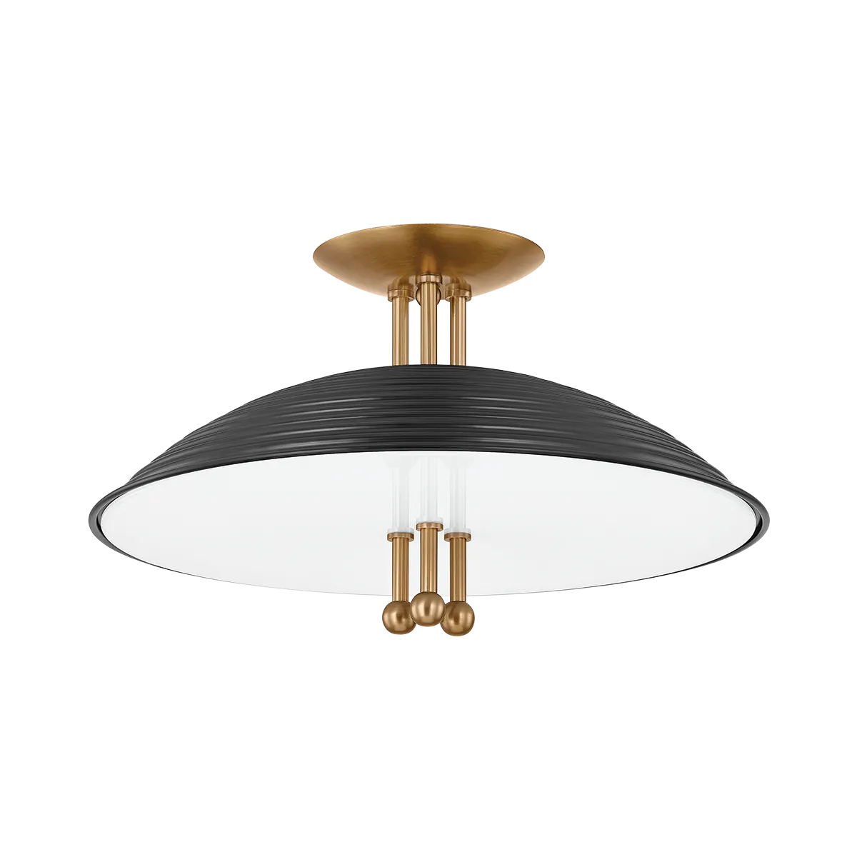 Troy Lighting - Larkin Semi Flush Mount - C4416-PBR/SBK | Montreal Lighting & Hardware