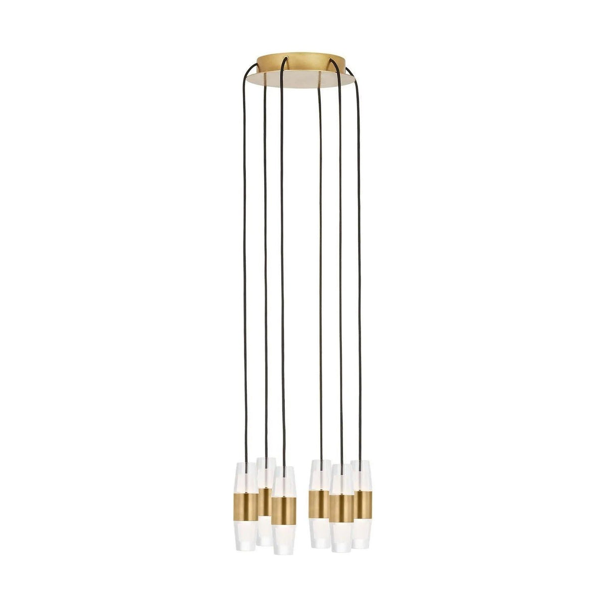 Visual Comfort Modern Collection - Lassell LED Short Multi-Light Pendant - SLCH38427NB | Montreal Lighting & Hardware