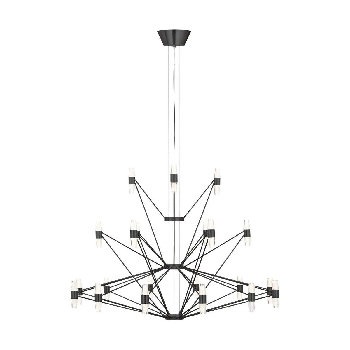 Visual Comfort Modern Collection - Lassell LED Tall Tier Chandelier - SLCH24627BZ | Montreal Lighting & Hardware