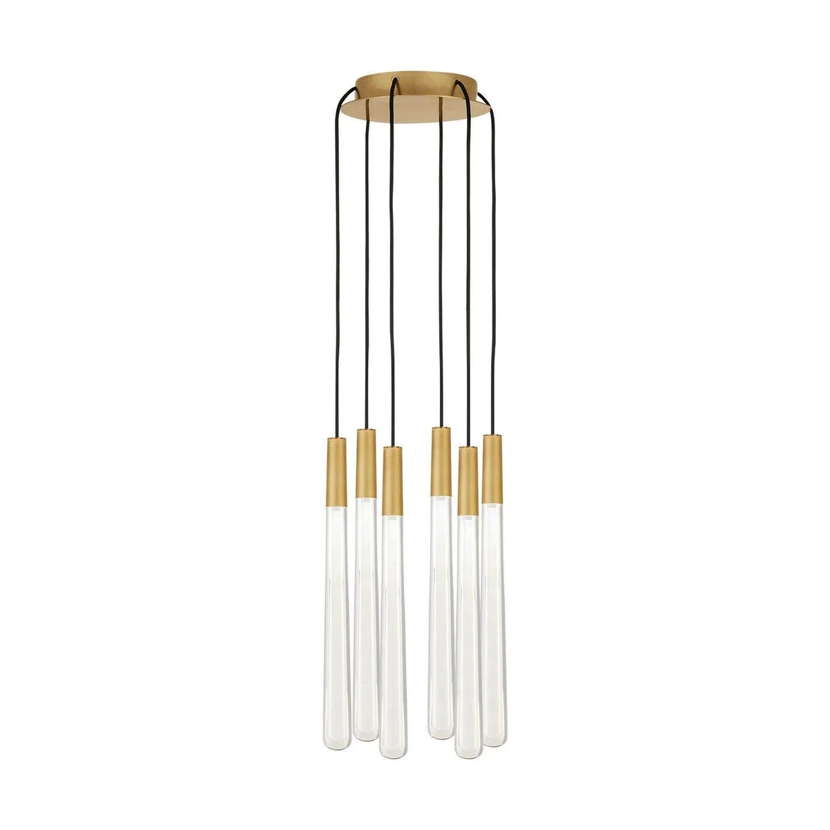 Visual Comfort Modern Collection - Pylon Crystal LED Multi-Light Pendant - 700TRSPPYLC6RNB-LED930 | Montreal Lighting & Hardware