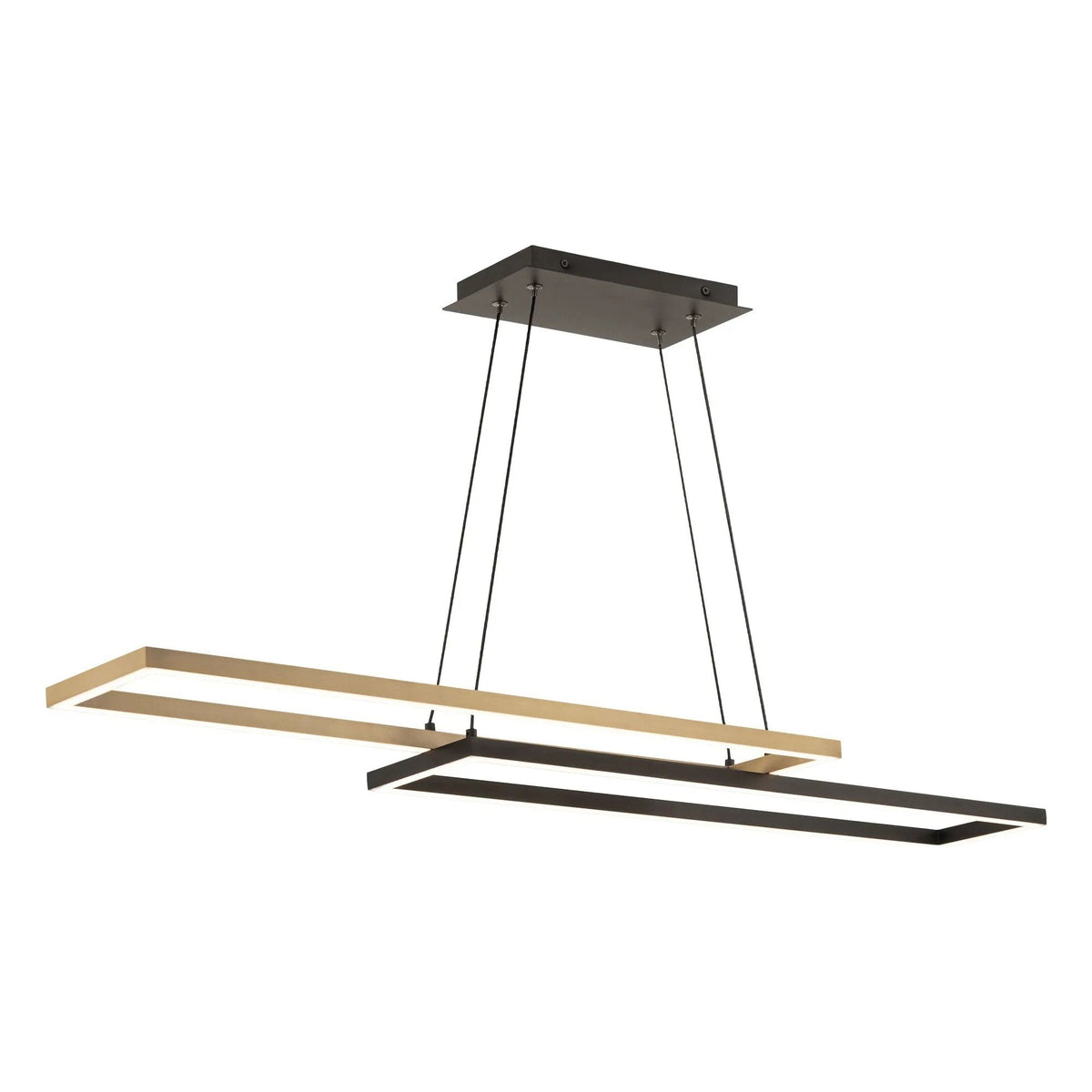 WAC Lighting - Double Entendre LED Linear Pendant - PD-81442-27-BK/AB | Montreal Lighting & Hardware