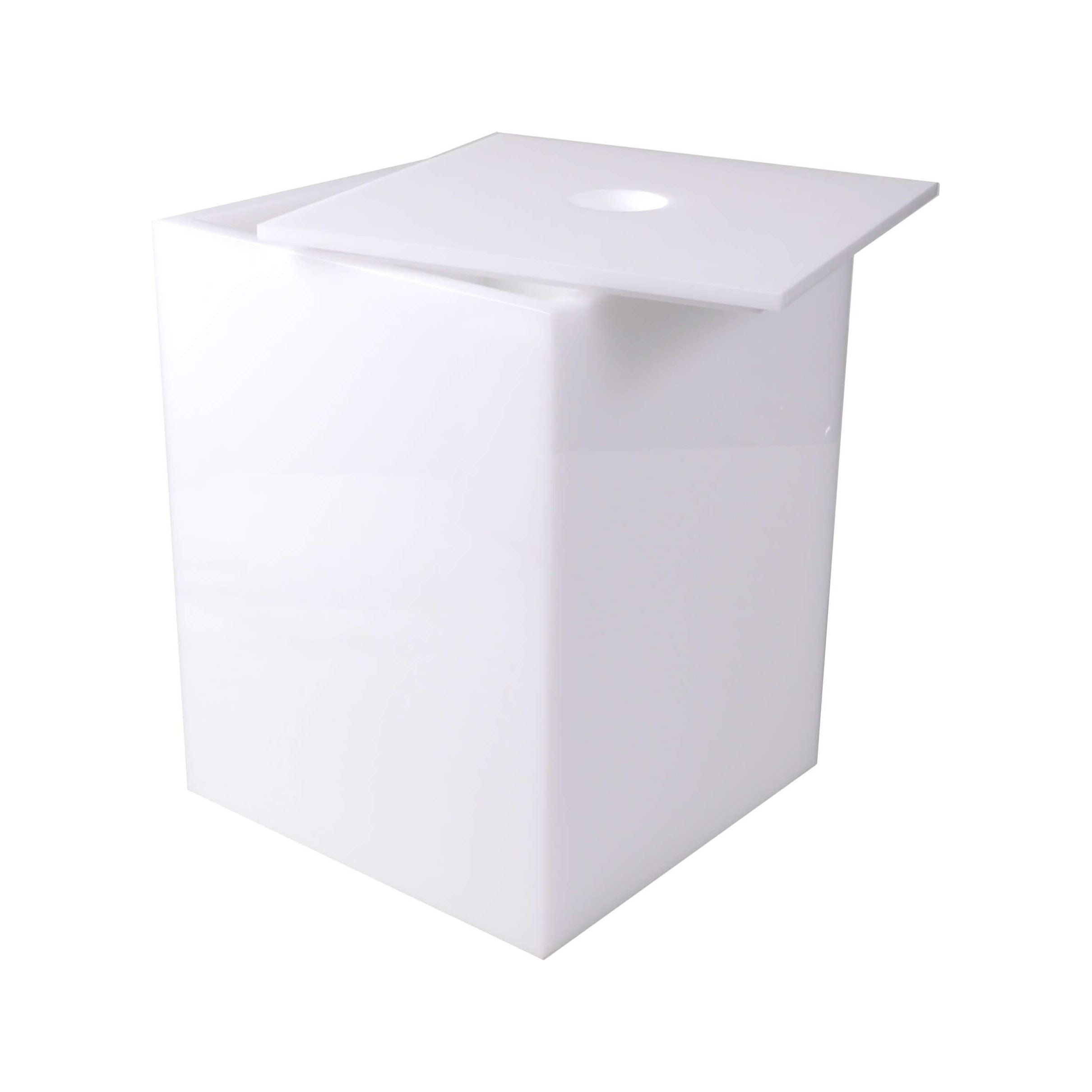 Mike + Ally - Ice White Square Basket with Lid - 31664 - White - 