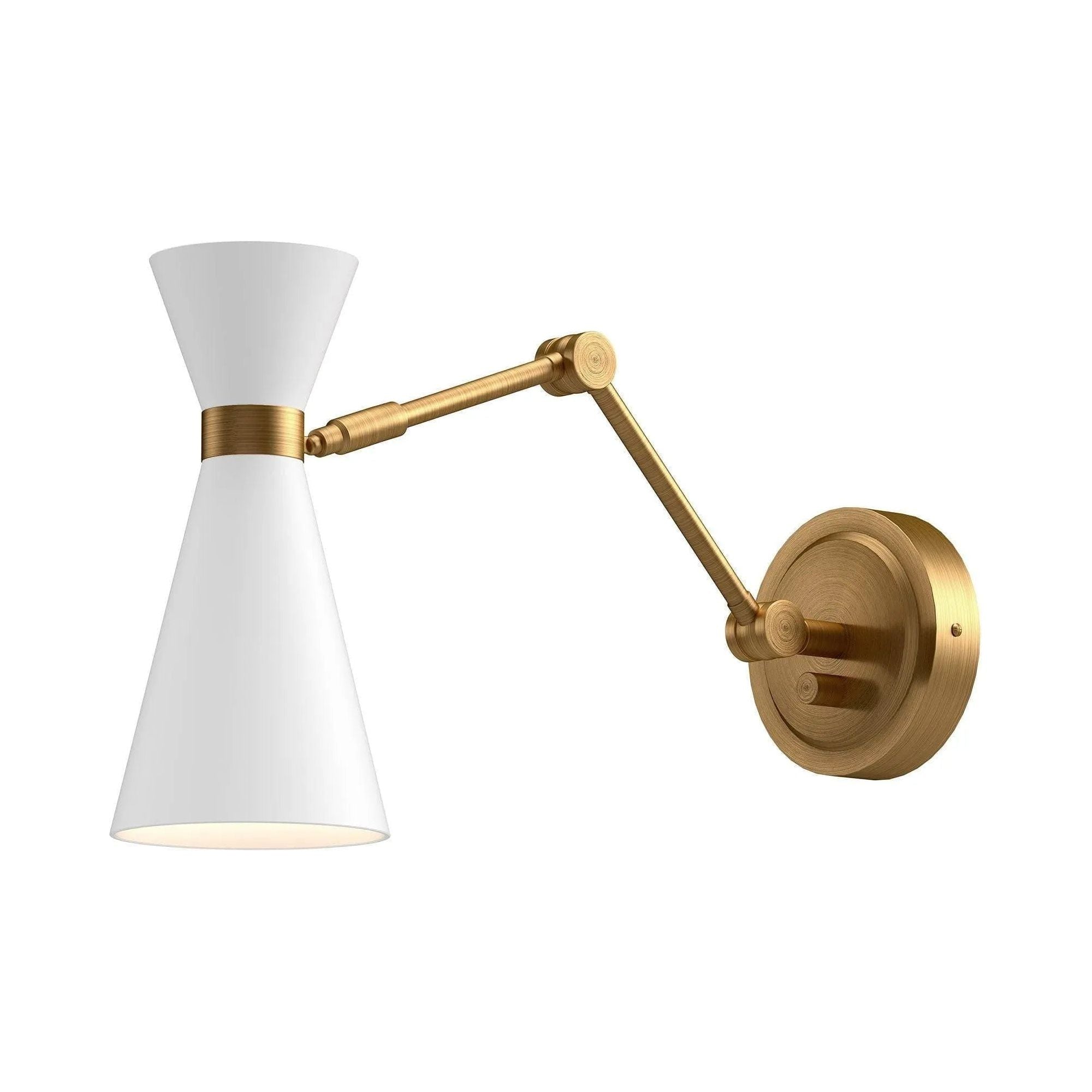 Alora Lighting - Blake Articulating Wall Sconce - WV574524WHAG | Montreal Lighting & Hardware