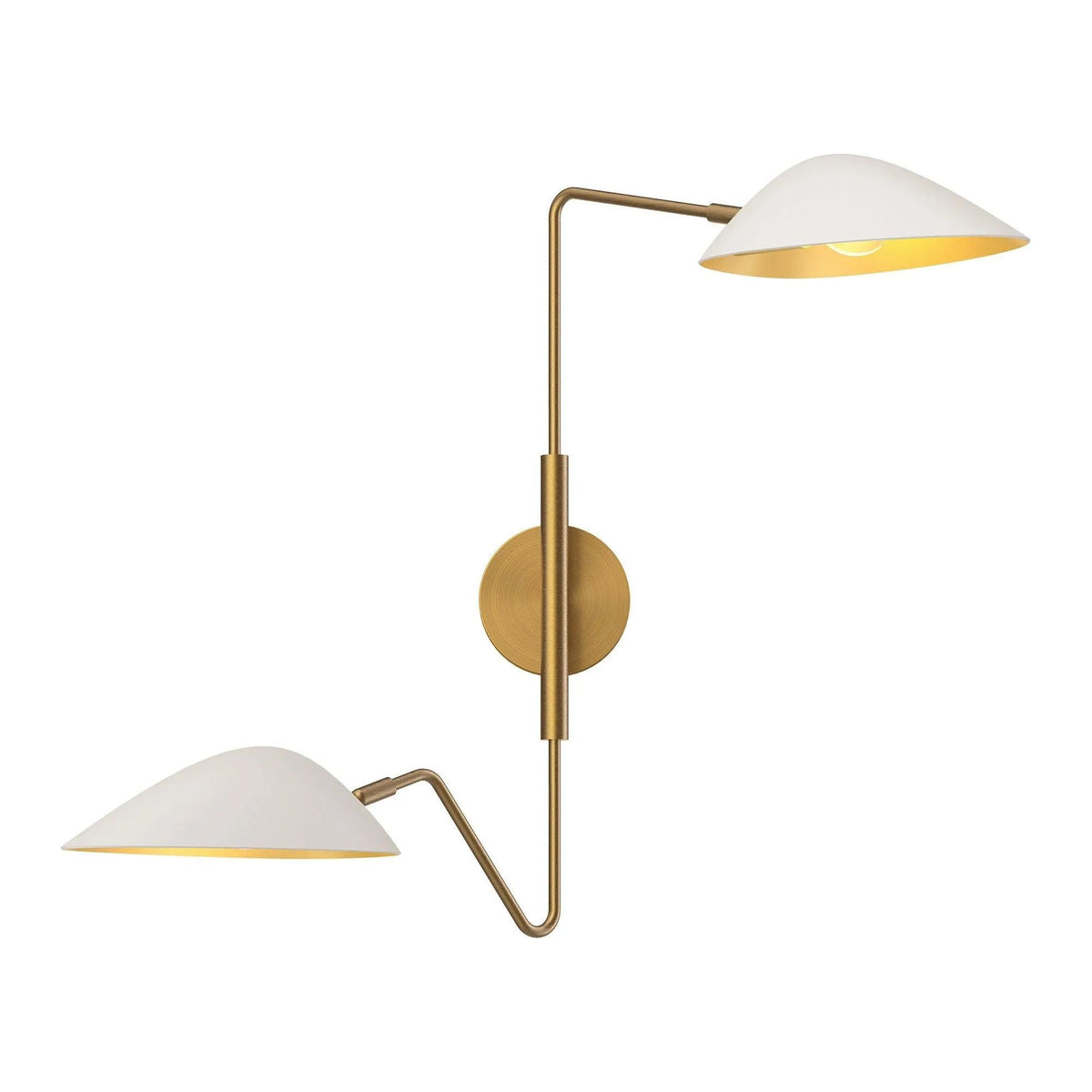 Alora Lighting - Oscar Double Wall-Swing Sconce - WV550224WHAG | Montreal Lighting & Hardware