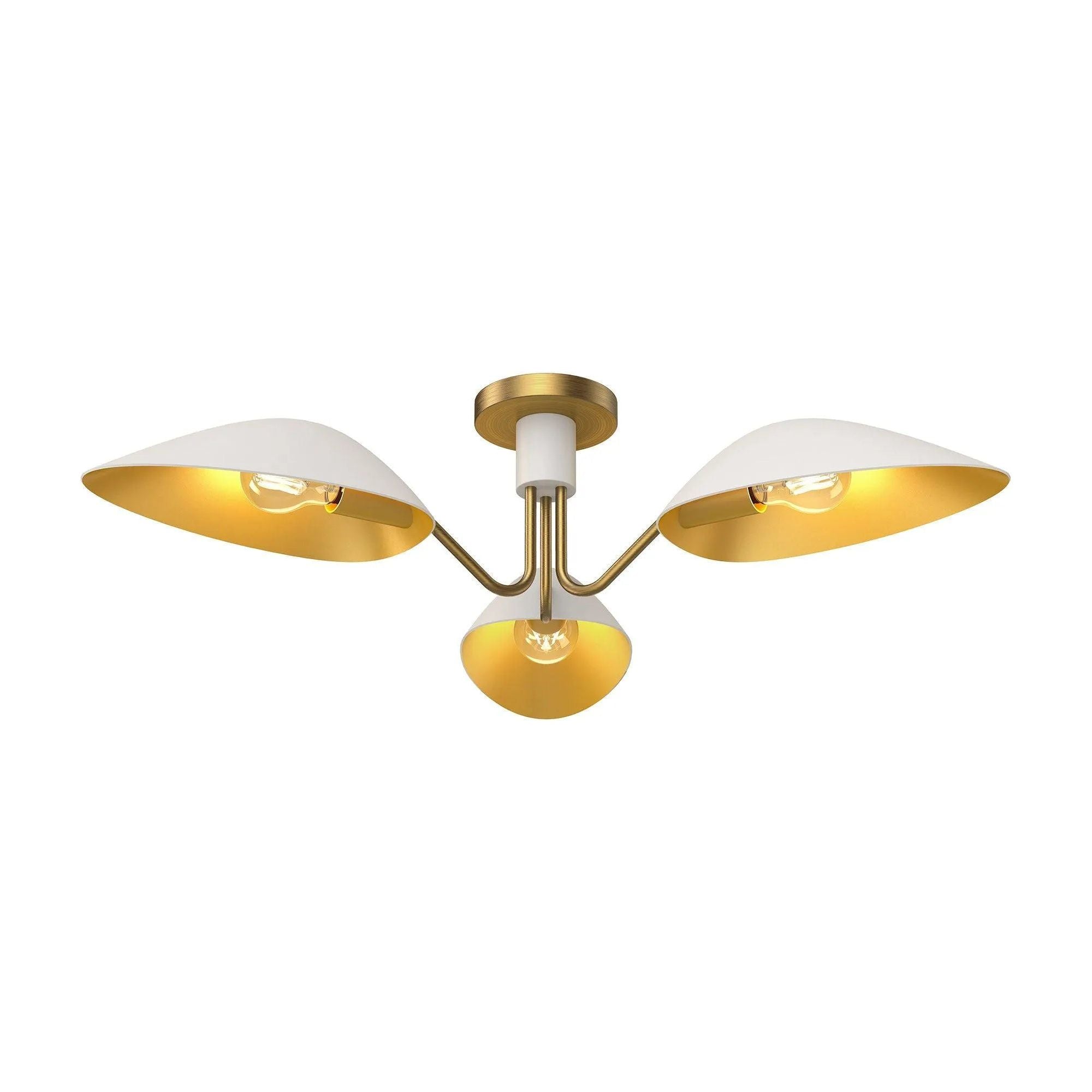 Alora Lighting - Oscar Semi-Flush Mount - SF550332WHAG | Montreal Lighting & Hardware