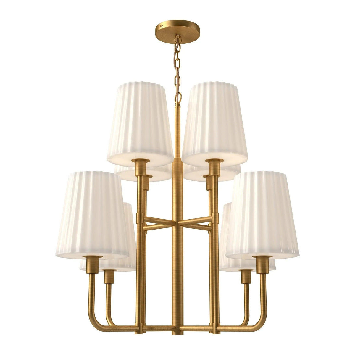 Alora Lighting - Plisse Chandelier - CH628830AGOP | Montreal Lighting & Hardware