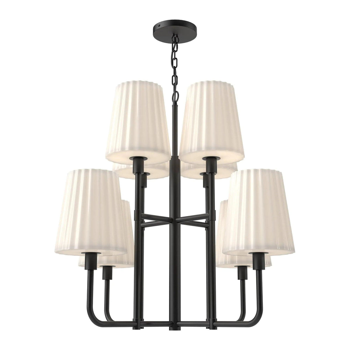 Alora Lighting - Plisse Chandelier - CH628830MBOP | Montreal Lighting & Hardware