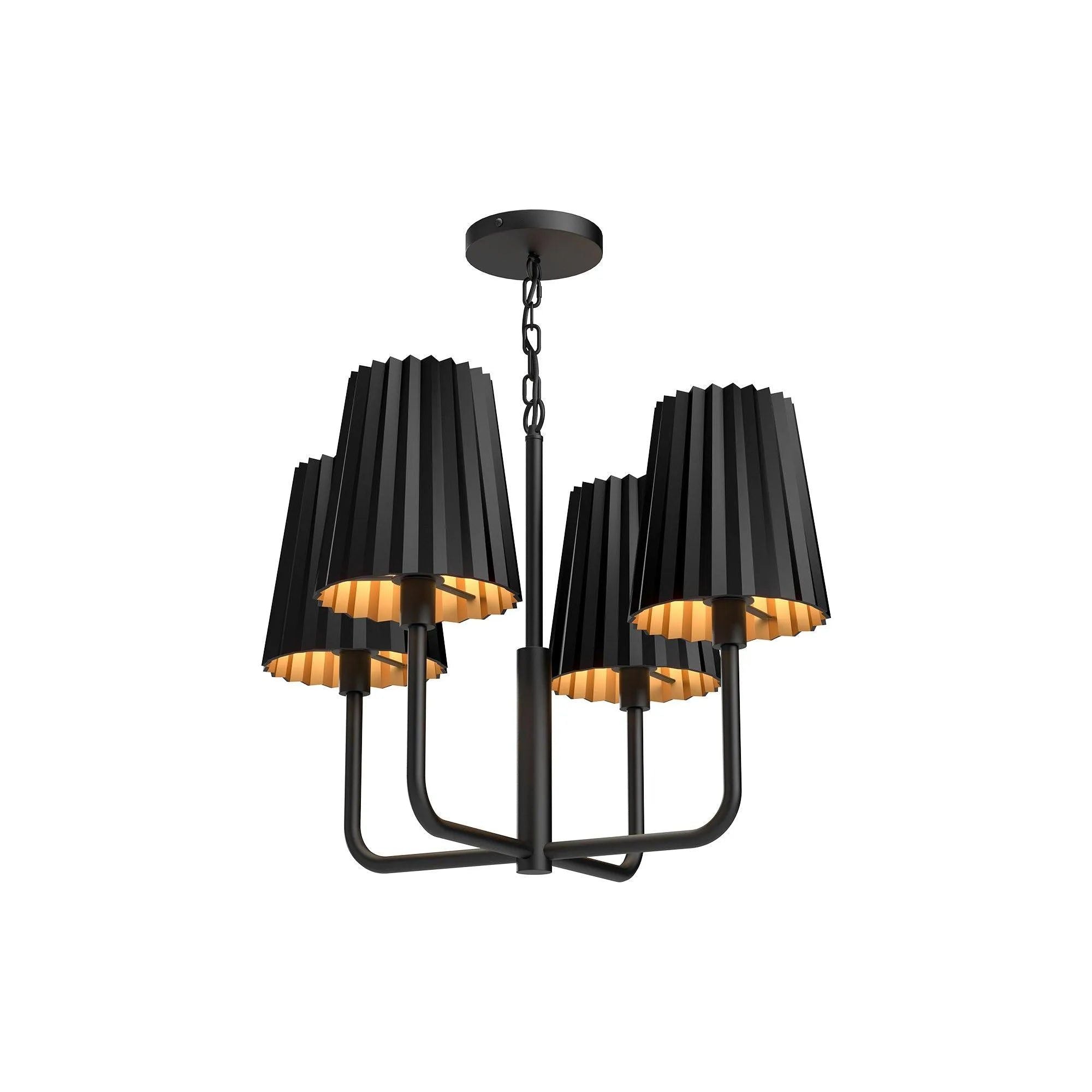 Alora Lighting - Plisse Metal Shade Chandelier - CH528423MB | Montreal Lighting & Hardware