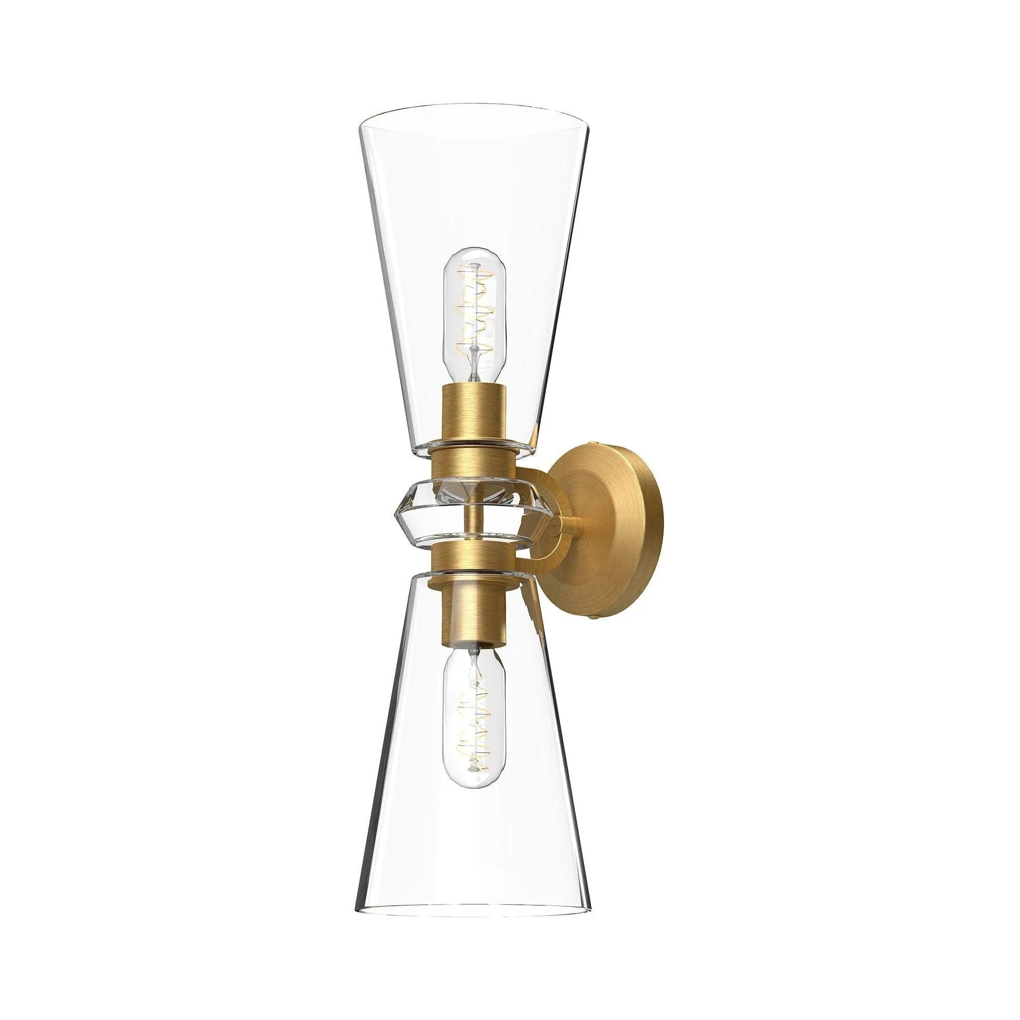 Alora Lighting - Salem Double Wall Sconce - WV570221BGCL | Montreal Lighting & Hardware