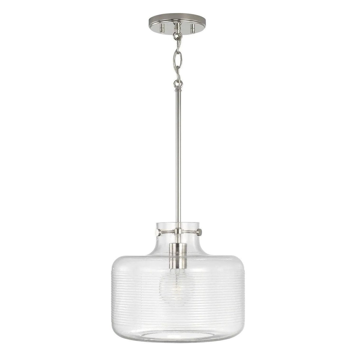 Capital Lighting Fixture Company - Brighton Ribbed Glass Pendant - 342511PN | Montreal Lighting & Hardware