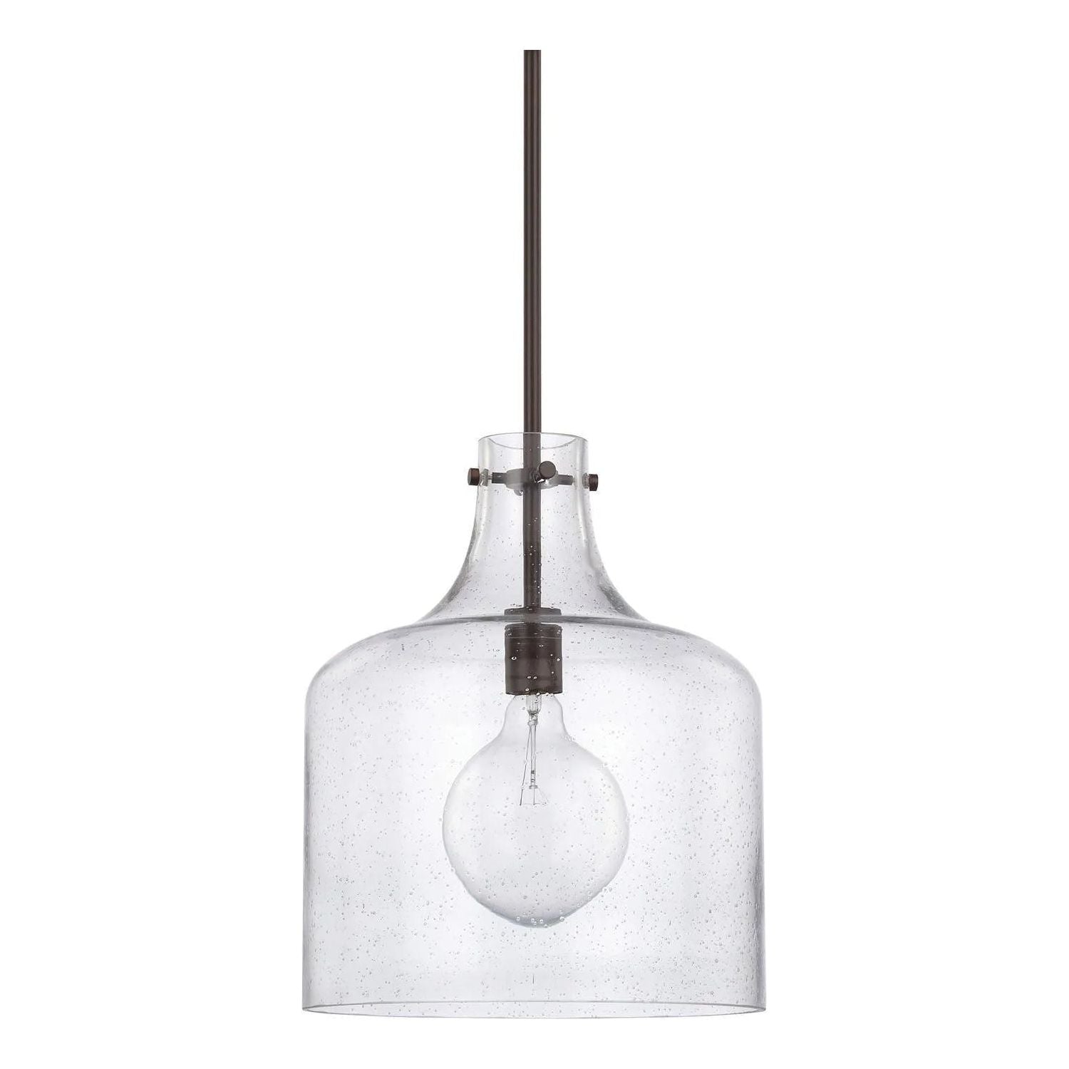 Capital Lighting Fixture Company - Crawford Seeded Glass Pendant - 325712BZ | Montreal Lighting & Hardware