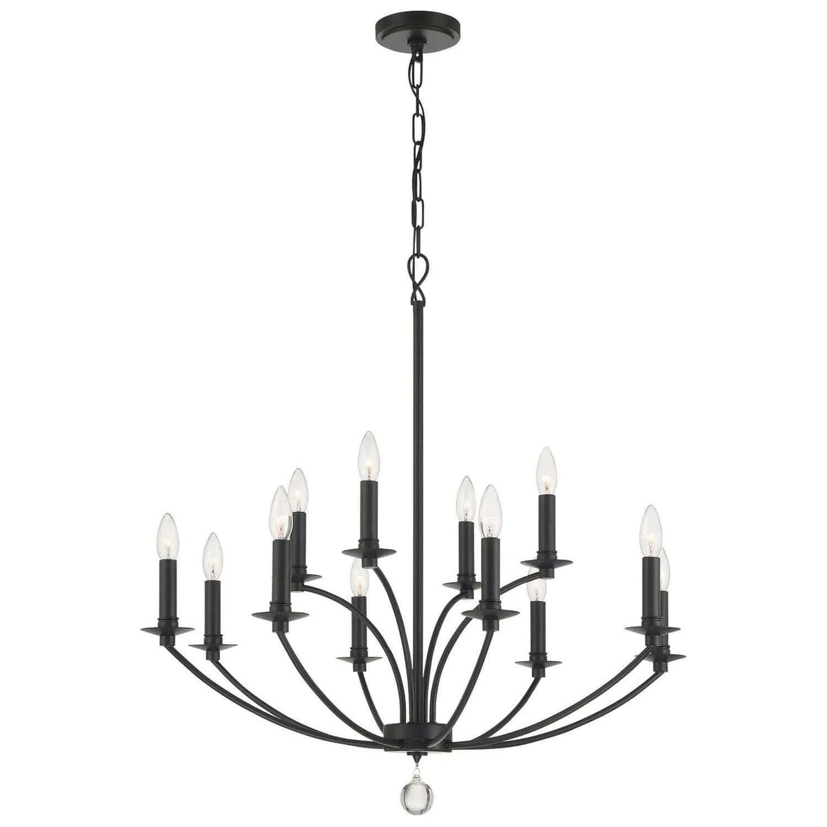 Crystorama - Mila Chandelier - MIL-8012-BK | Montreal Lighting & Hardware