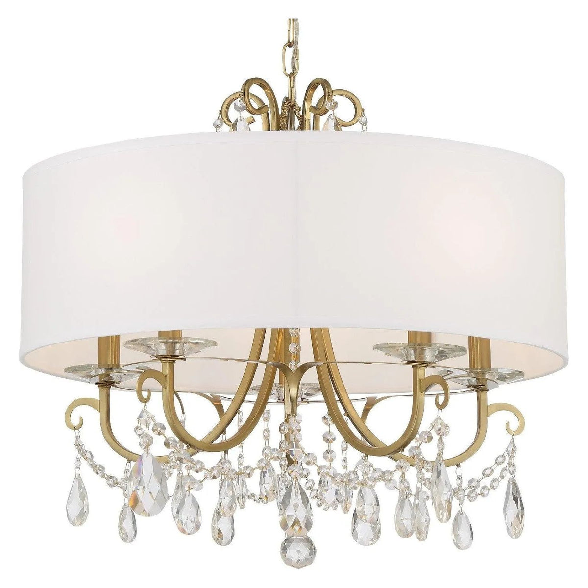 Crystorama - Othello Drum Shade Chandelier - 6625-VG-CL-MWP | Montreal Lighting & Hardware