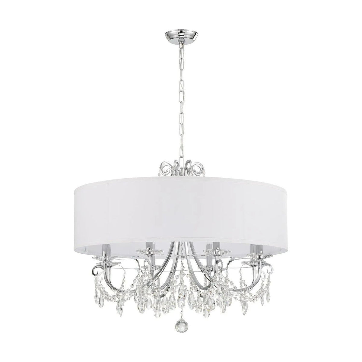 Crystorama - Othello Drum Shade Chandelier - 6628-CH-CL-MWP | Montreal Lighting & Hardware