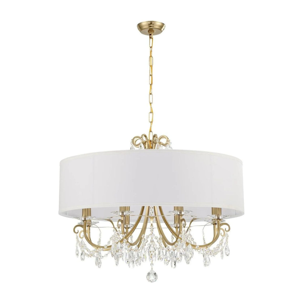 Crystorama - Othello Drum Shade Chandelier - 6628-VG-CL-MWP | Montreal Lighting & Hardware