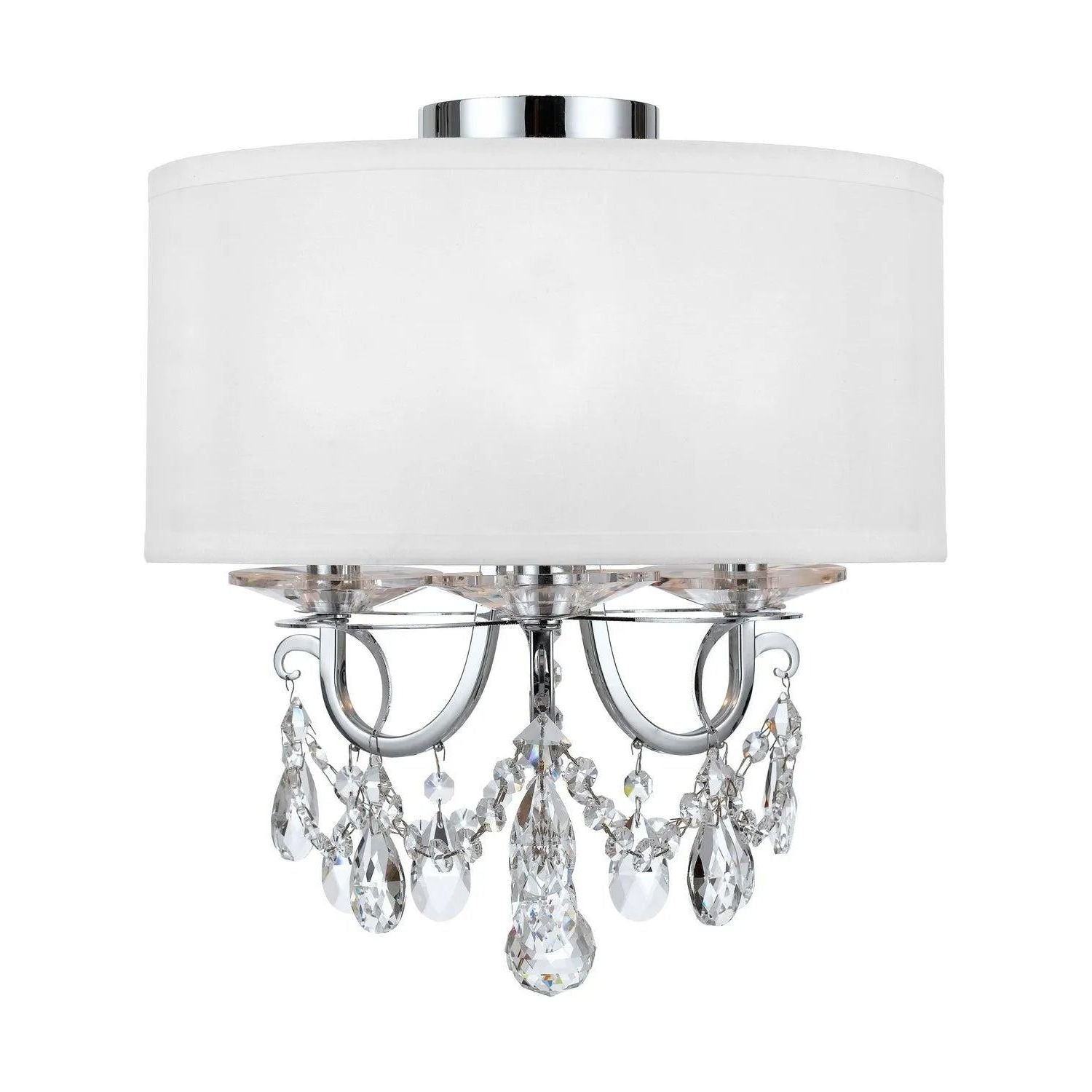 Crystorama - Othello Drum Shade Semi-Flush Mount - 6623-CH-CL-MWP_CEILING | Montreal Lighting & Hardware