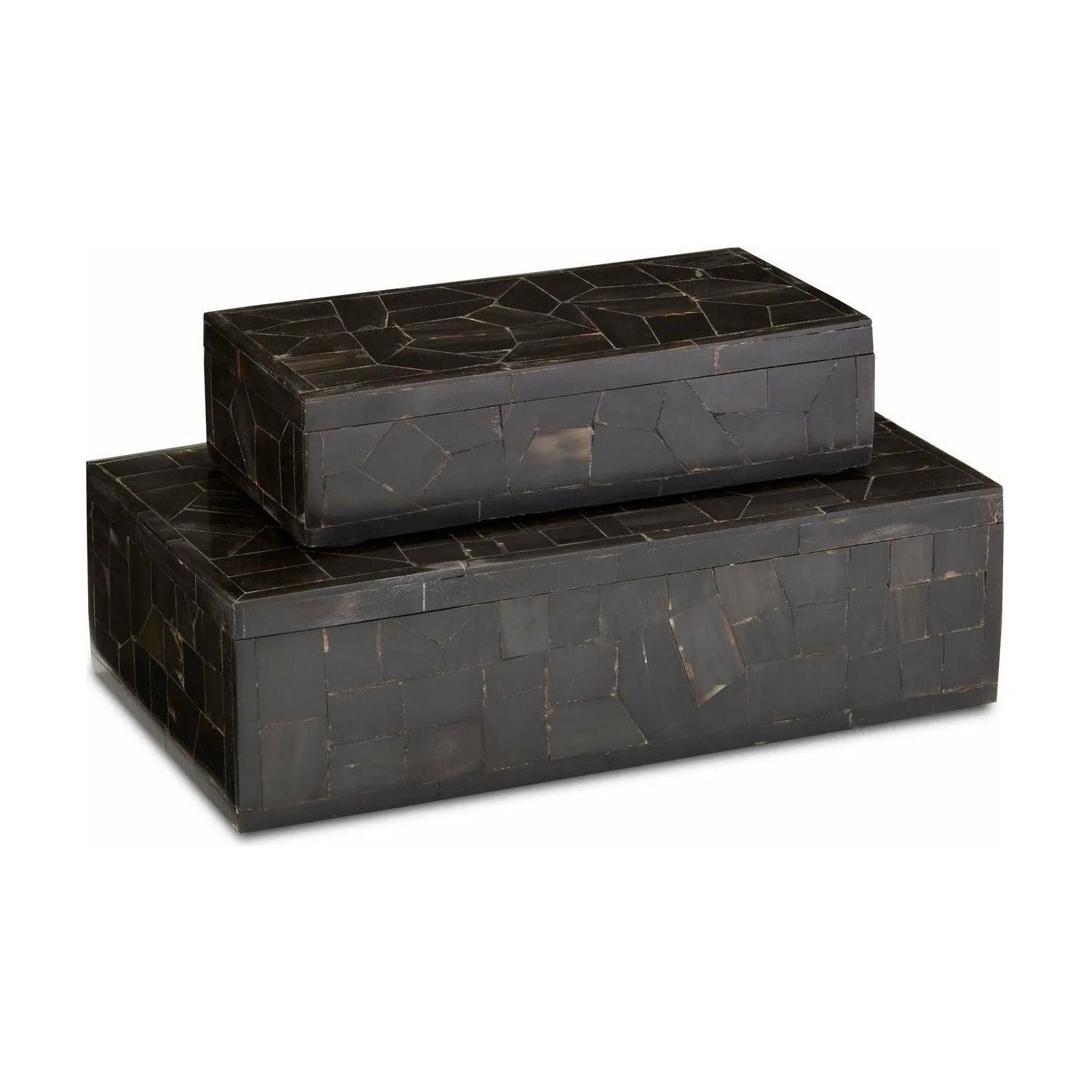 Currey and Company - Black Bone Box Set of 2 - 1200-0452 | Montreal Lighting & Hardware