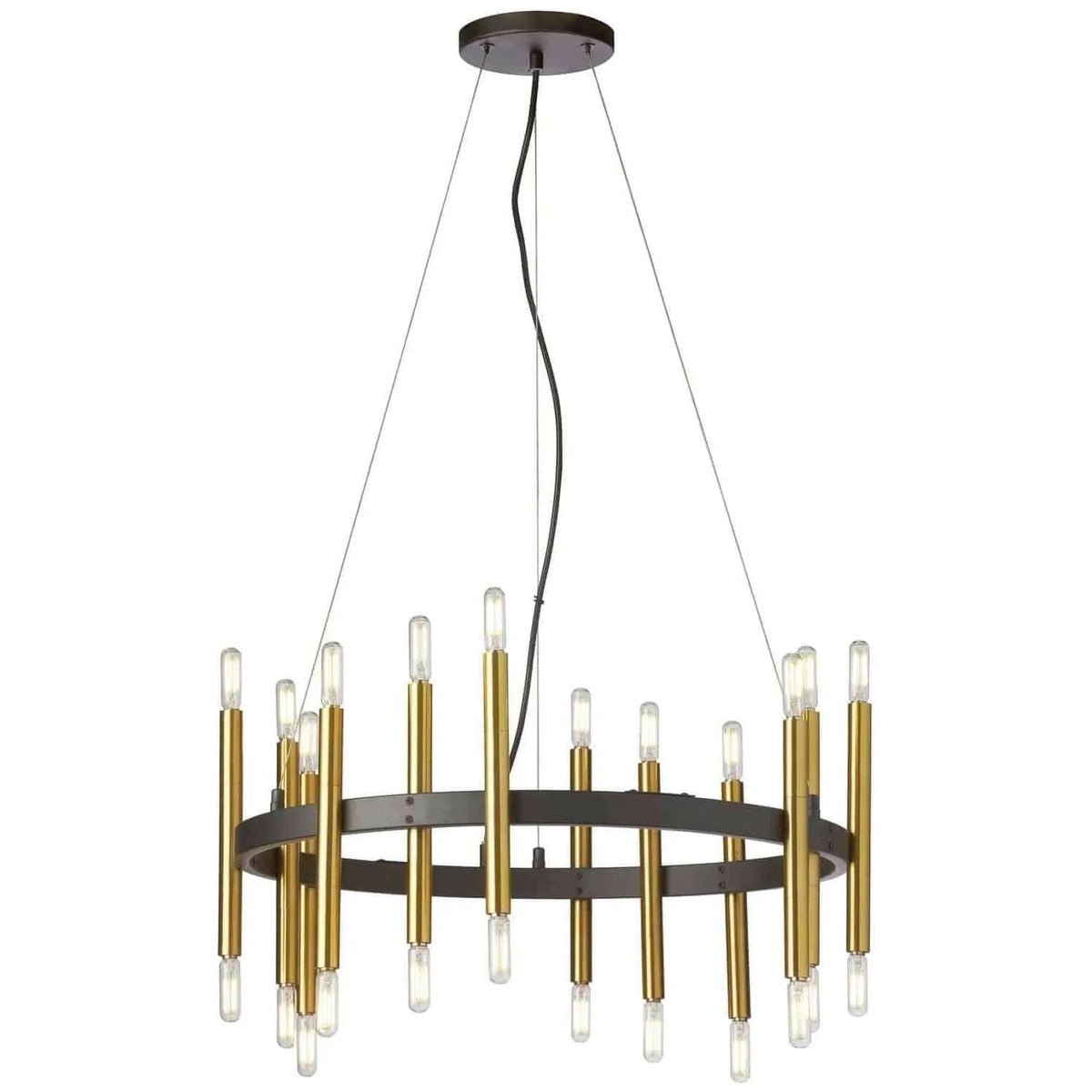 Dainolite - Derry Round Chandelier - DER-2424C-MB-AGB | Montreal Lighting & Hardware