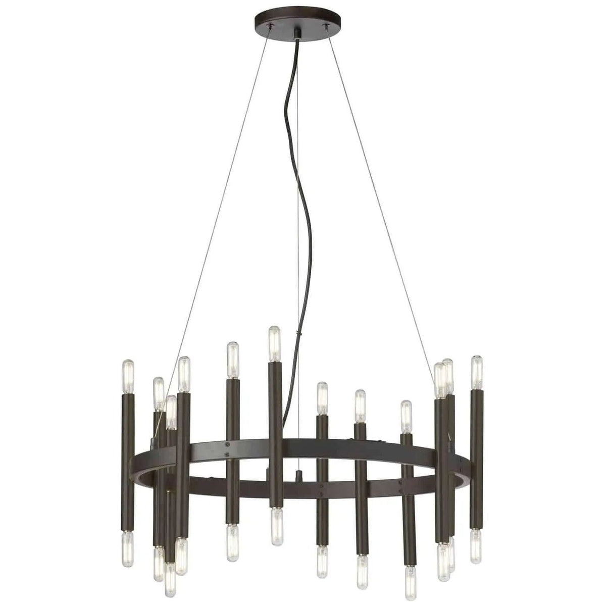 Dainolite - Derry Round Chandelier - DER-2424C-MB | Montreal Lighting & Hardware