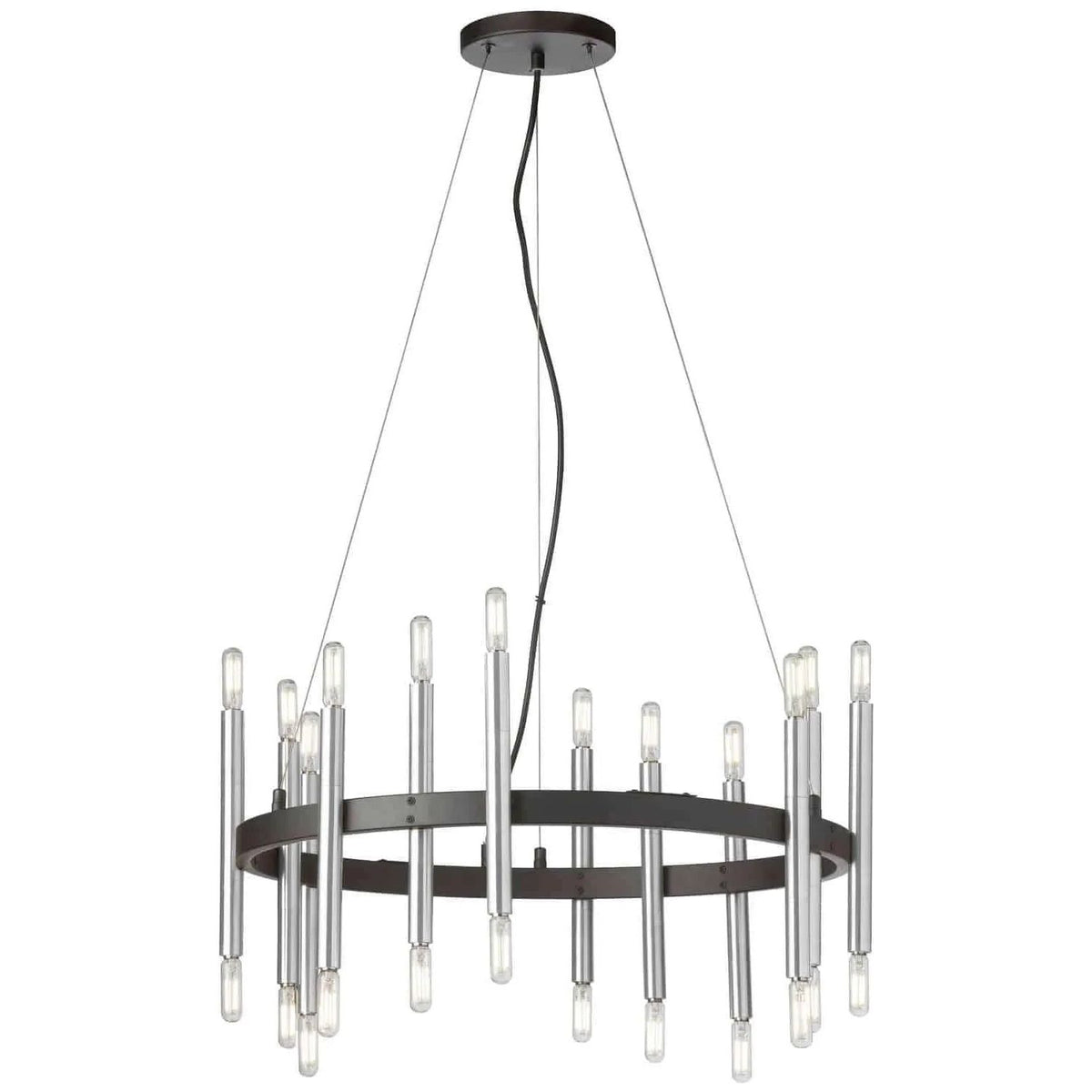 Dainolite - Derry Round Chandelier - DER-2424C-MB-PC | Montreal Lighting & Hardware