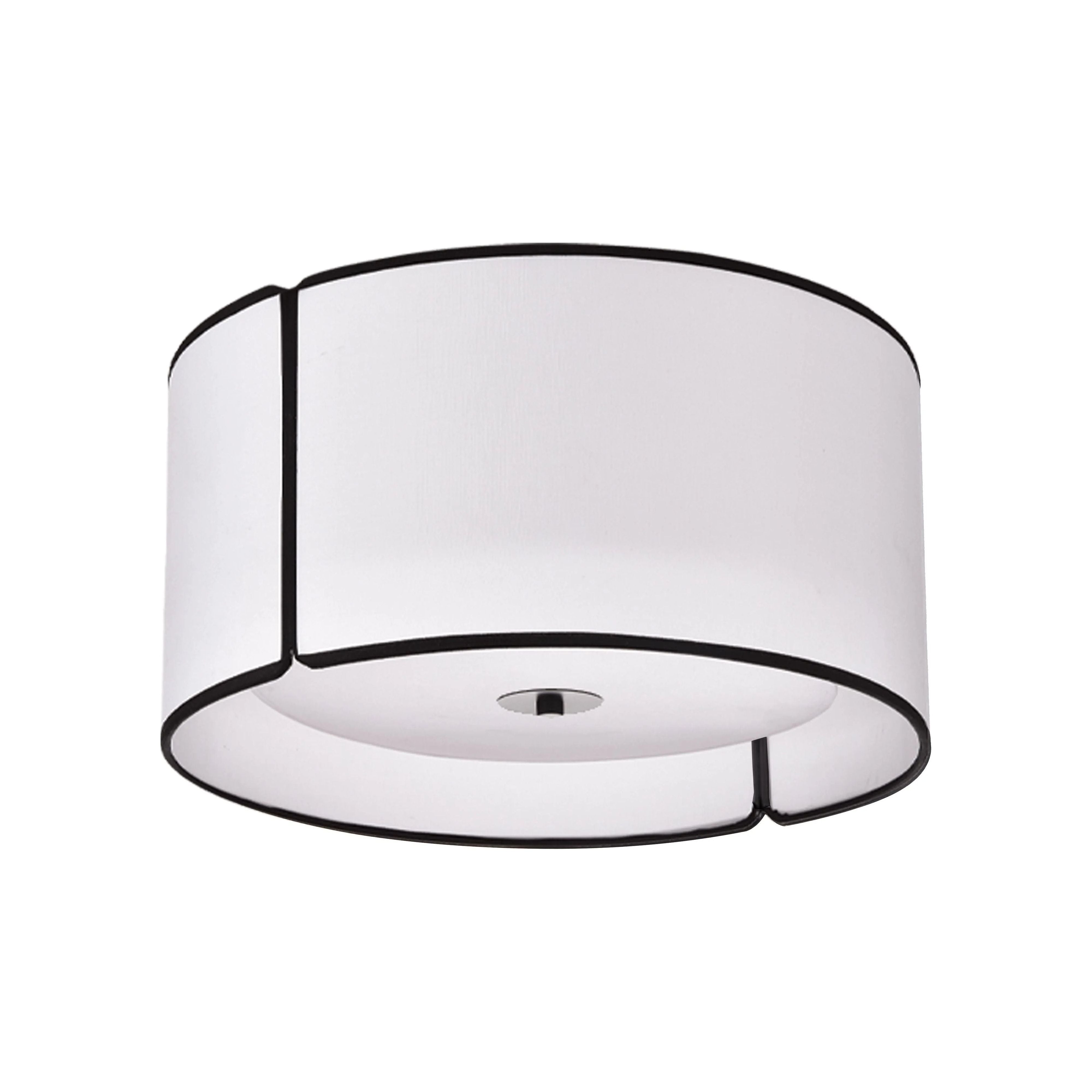 Dainolite - Notched Drum Flush Mount - NDR-153FH-BK-WH | Montreal Lighting & Hardware