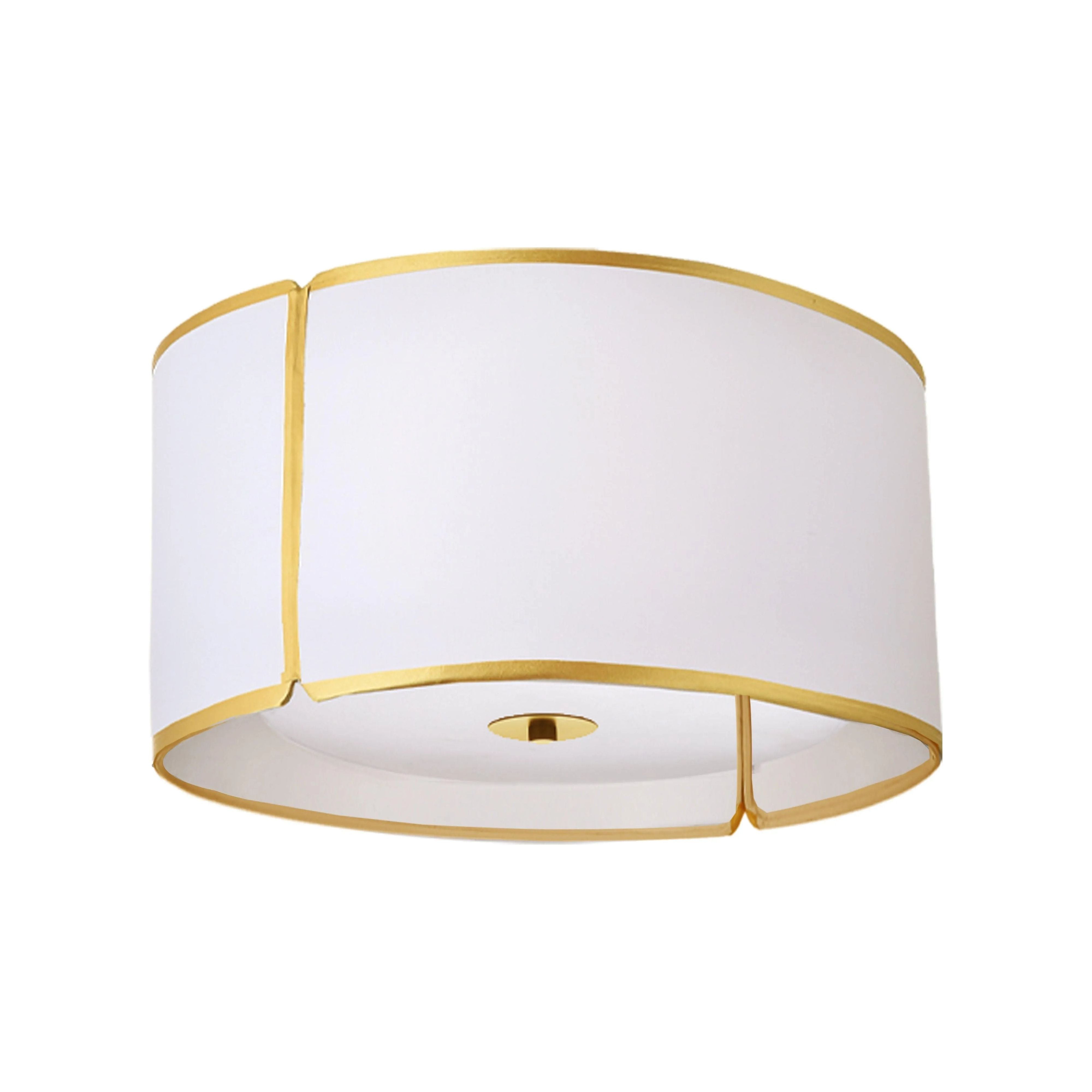 Dainolite - Notched Drum Flush Mount - NDR-153FH-GLD-WH | Montreal Lighting & Hardware