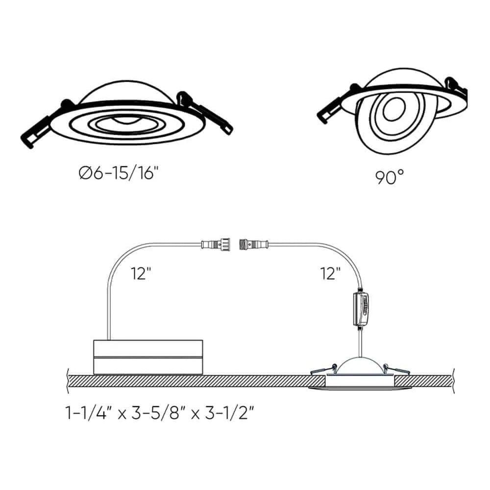 DALS Lighting - FGM 6 Inch 5CCT LED Gimbal Light - FGM6-CC-BK | Montreal Lighting & Hardware