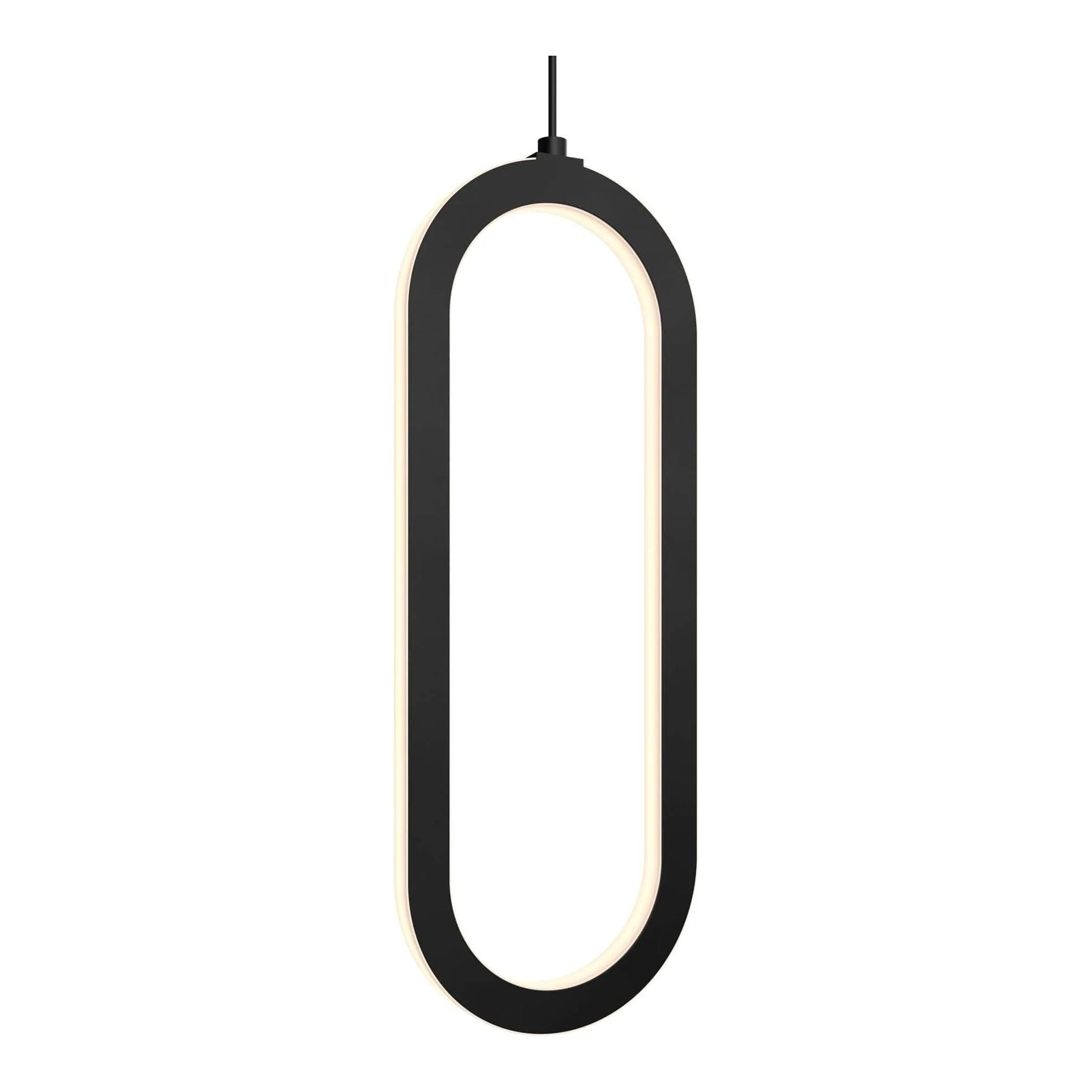 DALS Lighting - FPD Single Vertical Oblong Pendant - FPD-CC-BK | Montreal Lighting & Hardware