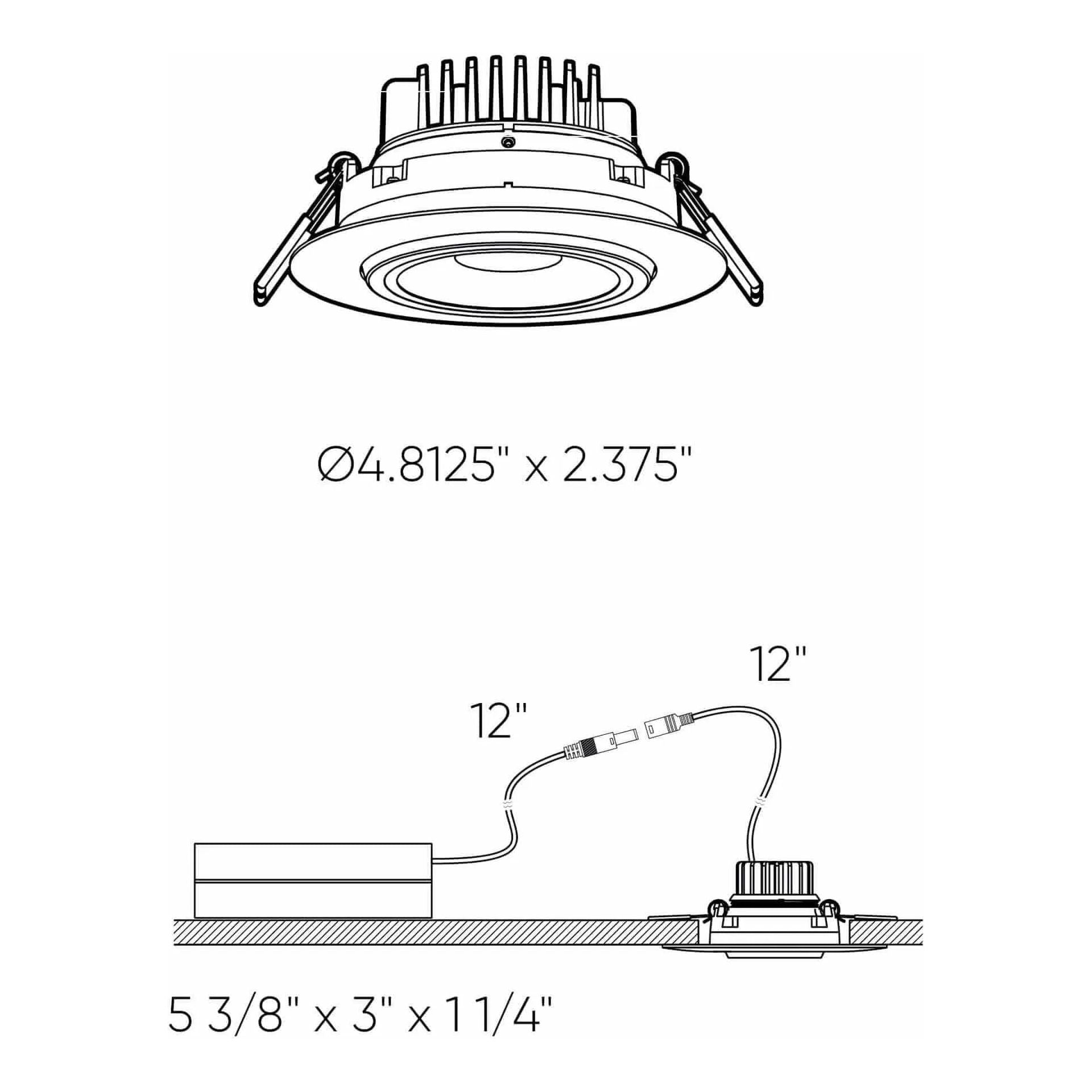 DALS Lighting - GMB 4 Inch Round 5CCT LED Gimbal Light - GMB4-CC-BK | Montreal Lighting & Hardware