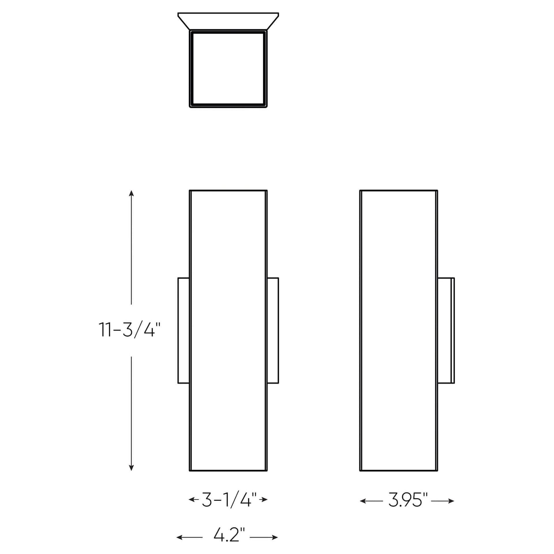 DALS Lighting - LEDWALL-B Square LED Cylinder Light - LEDWALL-B-BK | Montreal Lighting & Hardware