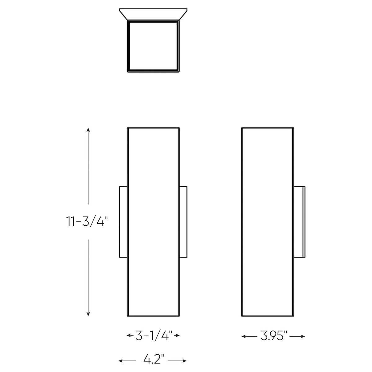 DALS Lighting - LEDWALL-B Square LED Cylinder Light - LEDWALL-B-BK | Montreal Lighting & Hardware