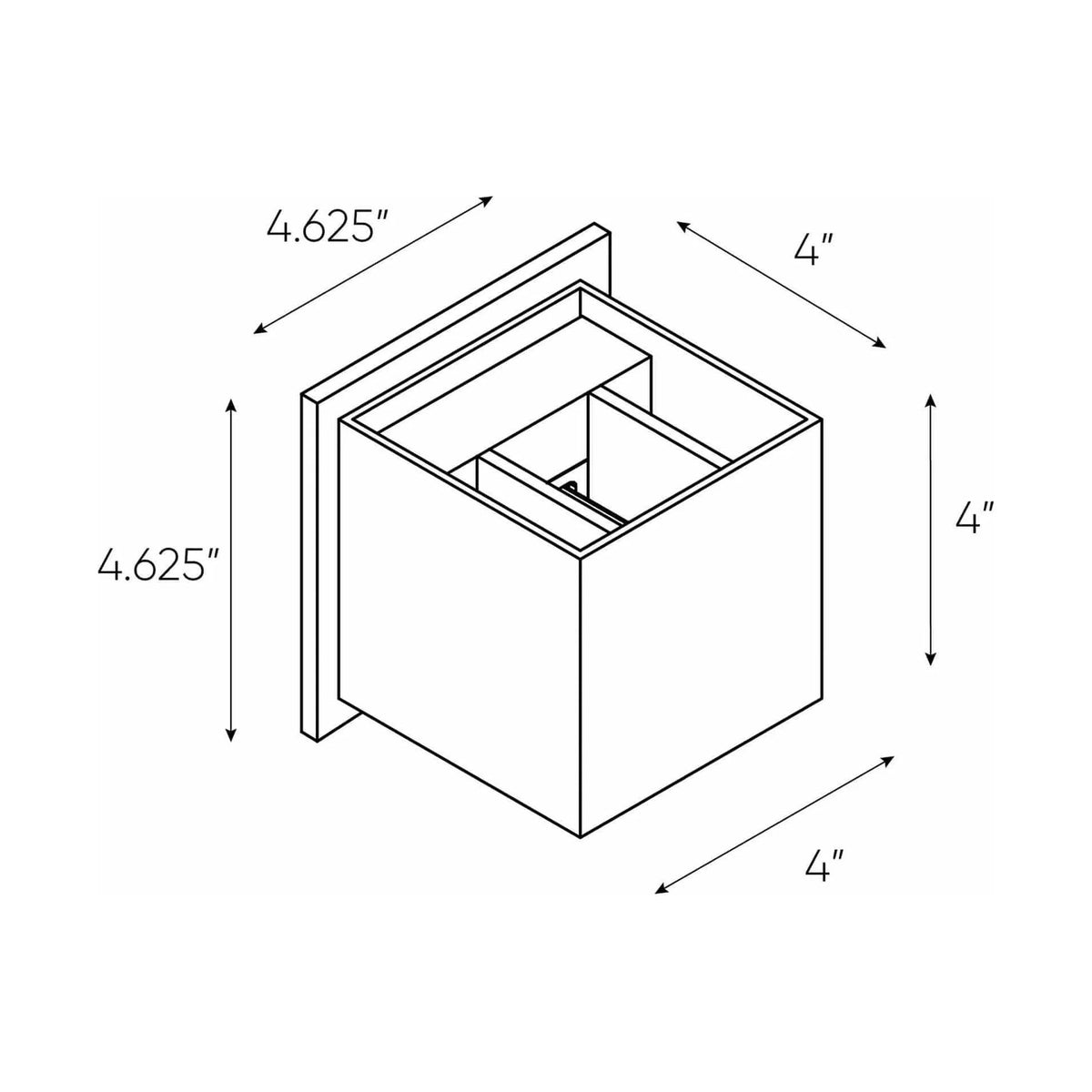 DALS Lighting - LEDWALL001D Square Up/Down LED Wall Light - LEDWALL001D-BK | Montreal Lighting & Hardware