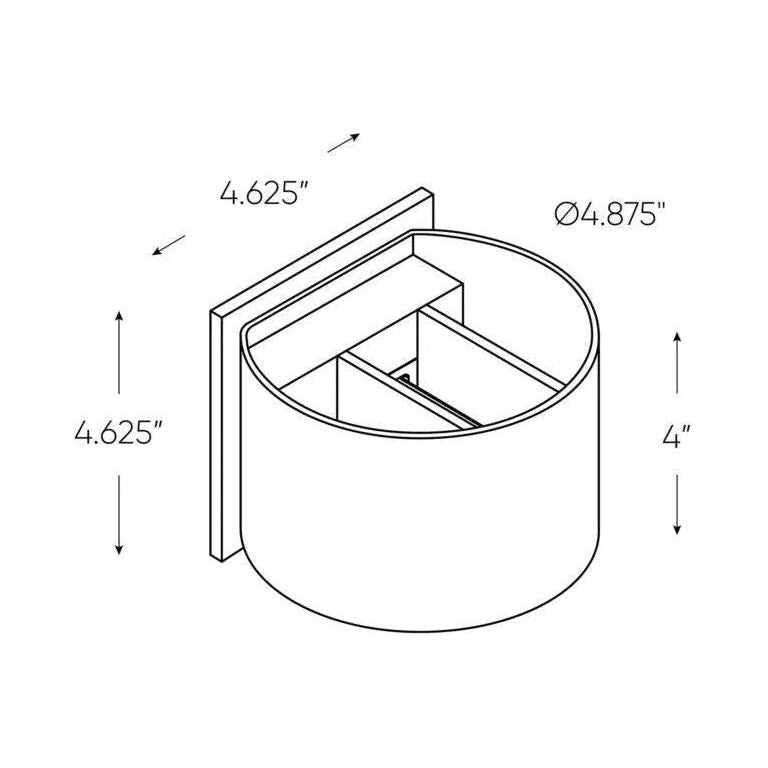 DALS Lighting - LEDWALL002D Round Up/Down LED Wall Light - LEDWALL002D-BK | Montreal Lighting & Hardware