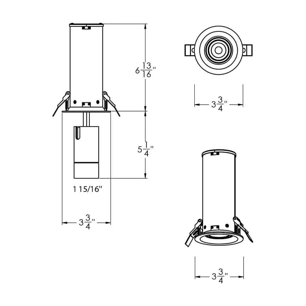 DALS Lighting - MFD 3 Inch 5CCT LED Recessed Monopoint Light - MFD03-CC-BK | Montreal Lighting & Hardware