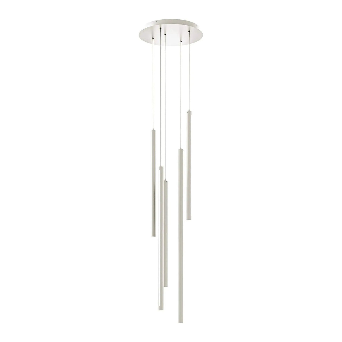 DALS Lighting - PDLED Round CCT LED Duo-Light Cylinder Pendant Cluster - PDLED120-5-WH | Montreal Lighting & Hardware