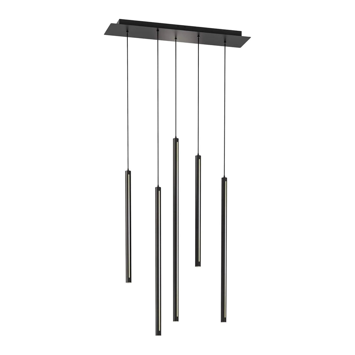 DALS Lighting - PDLED Square CCT LED Duo-Light Cylinder Pendant Cluster - PDLED120-5SQ-BK | Montreal Lighting & Hardware