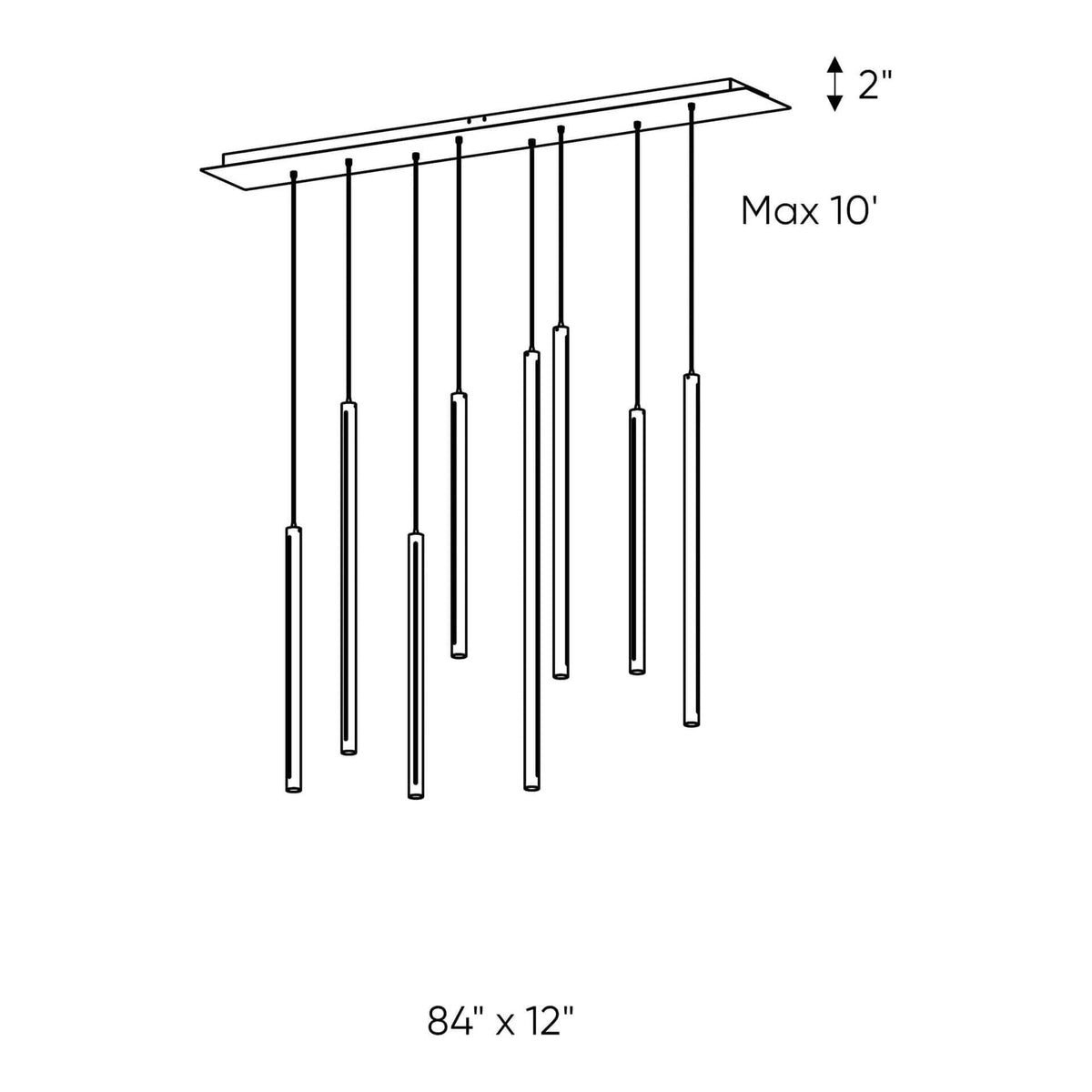 DALS Lighting - PDLED Square CCT LED Duo-Light Cylinder Pendant Cluster - PDLED120-5SQ-BK | Montreal Lighting & Hardware